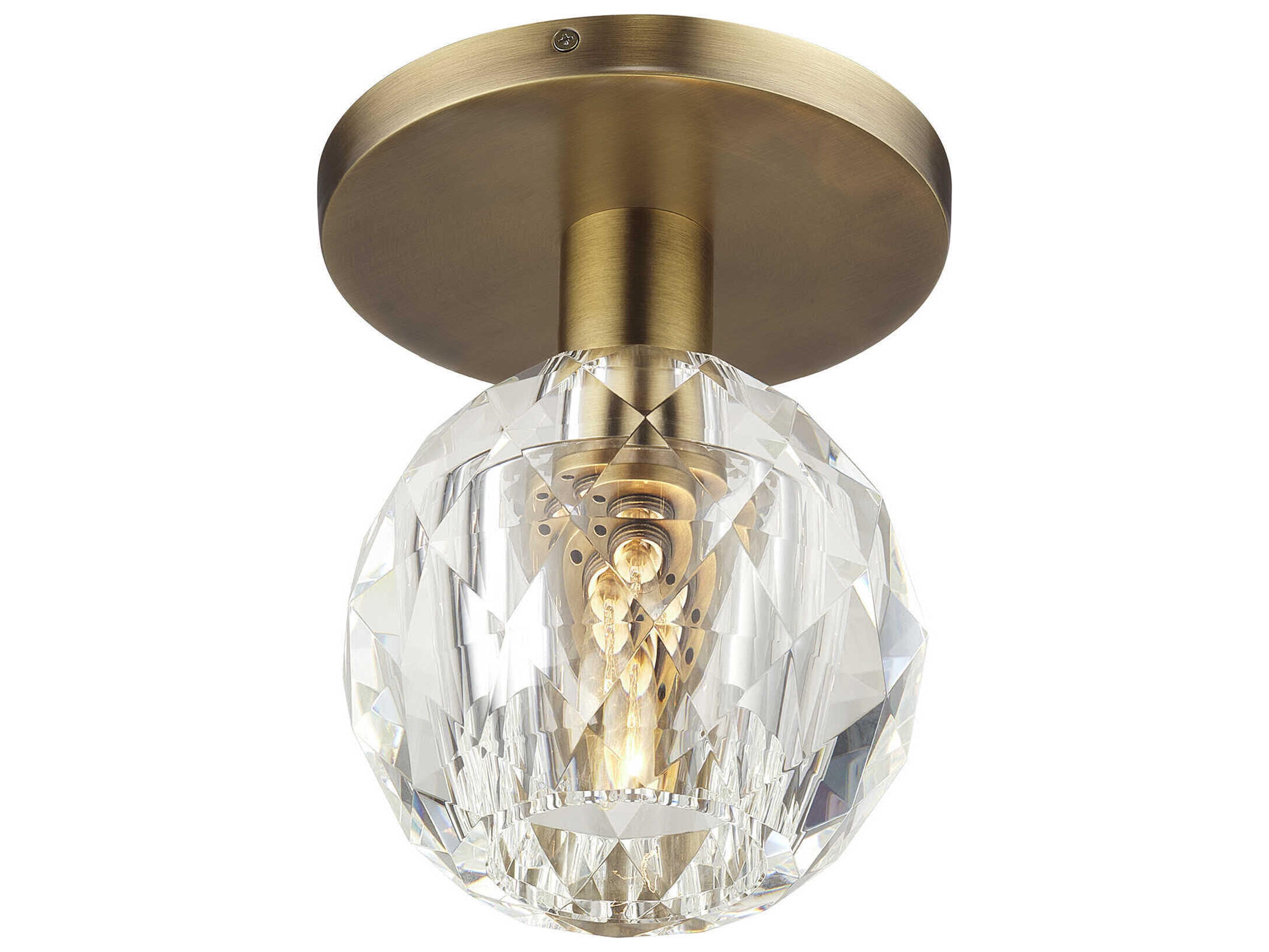 Livex Lighting Whitfield 1-Light Natural Brass Semi Flush Mount