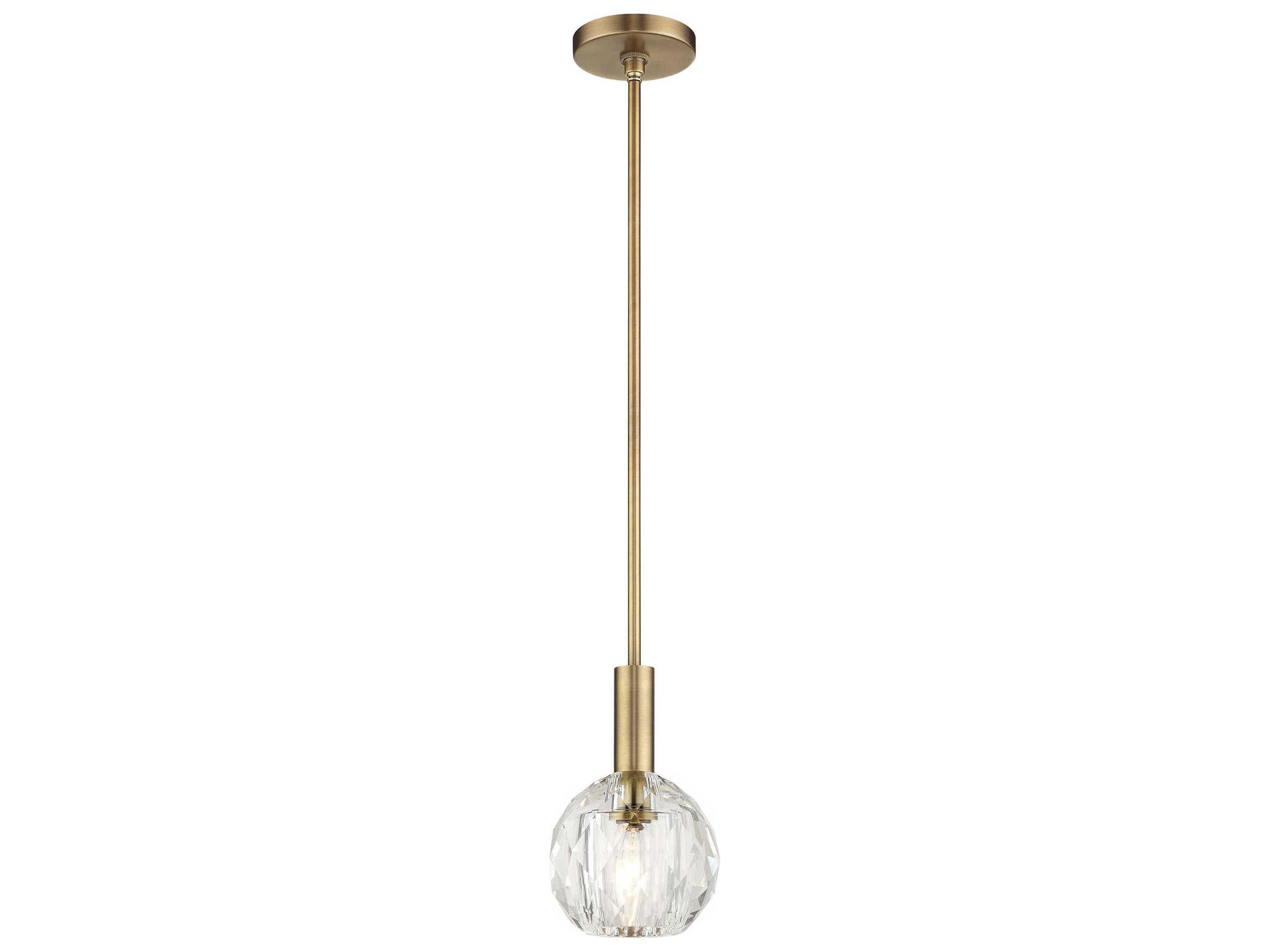 Livex Lighting Whitfield 1-Light Natural Brass Mini Pendant