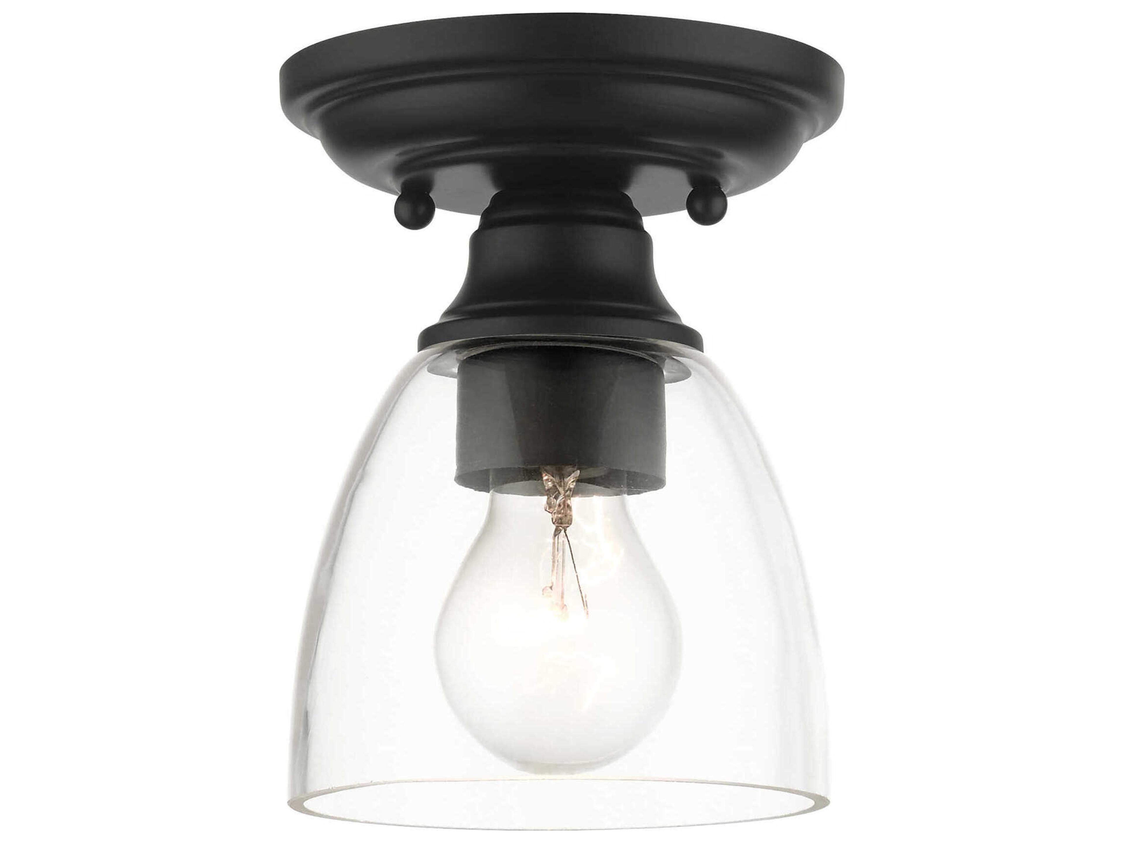 Montgomery 1-Light Black Glass Semi Flush Mount