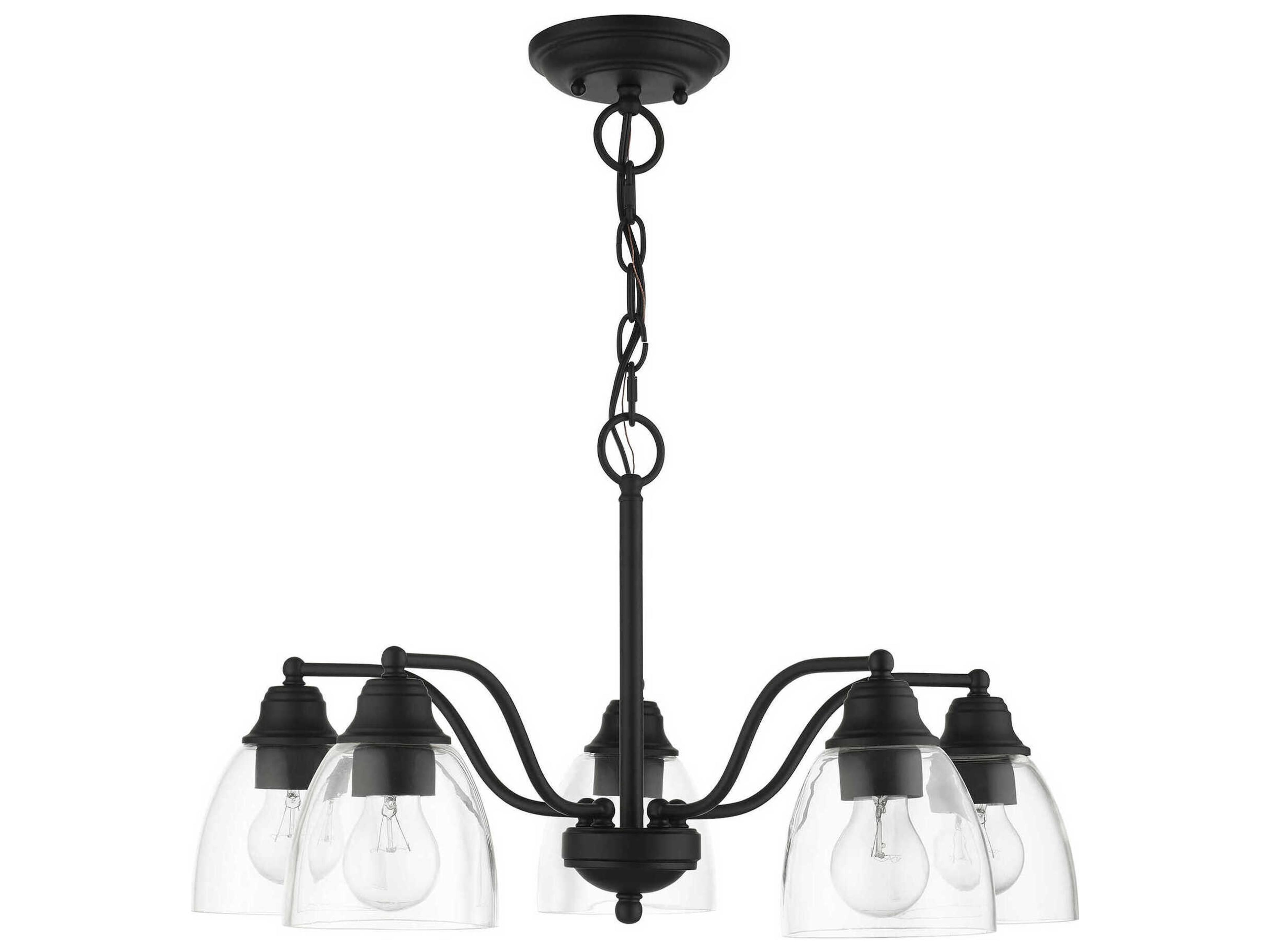 Livex Lighting Montgomery 5-Light Black Glass Chandelier