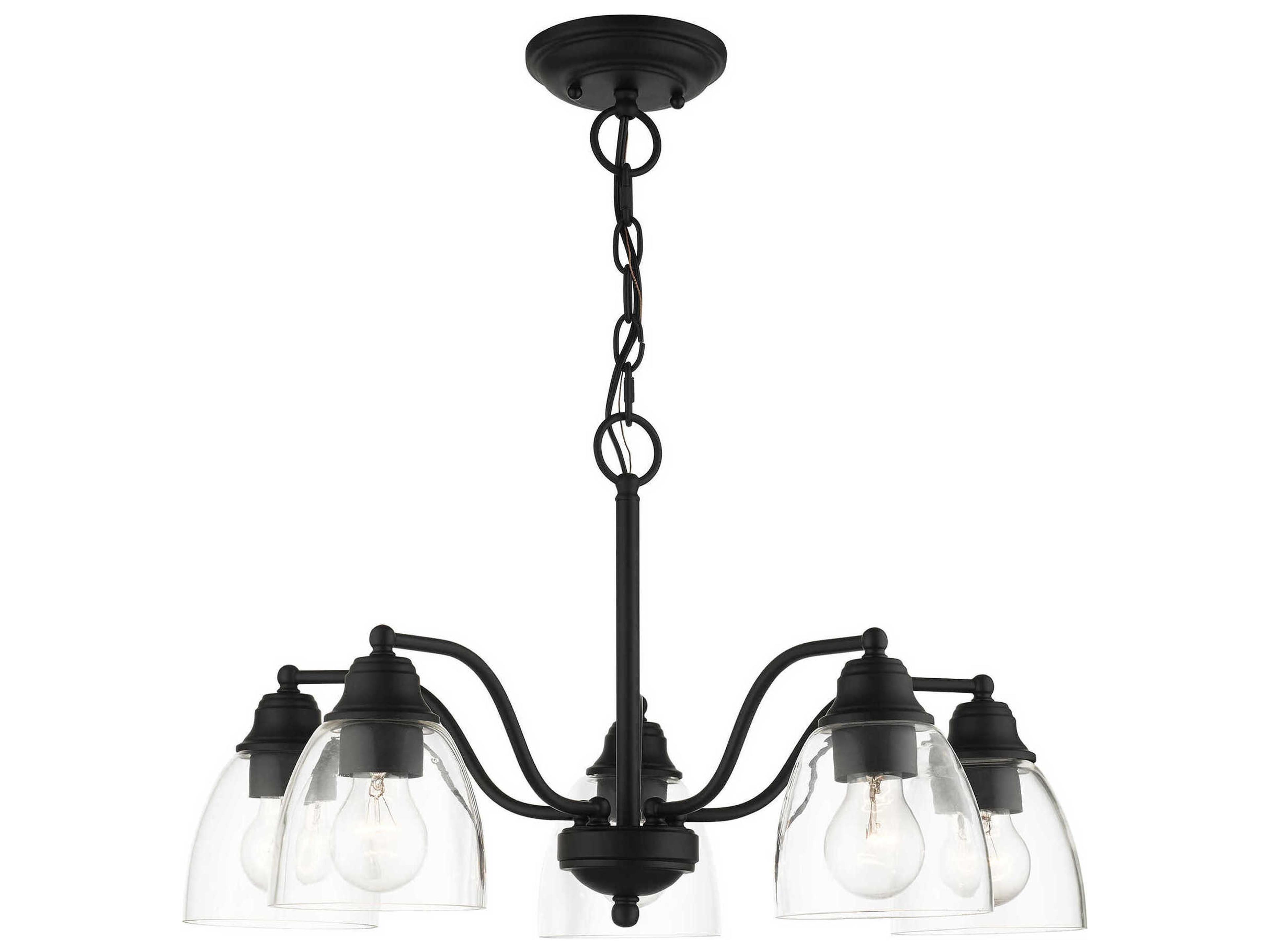 Livex Lighting Montgomery 5-Light Black Glass Chandelier