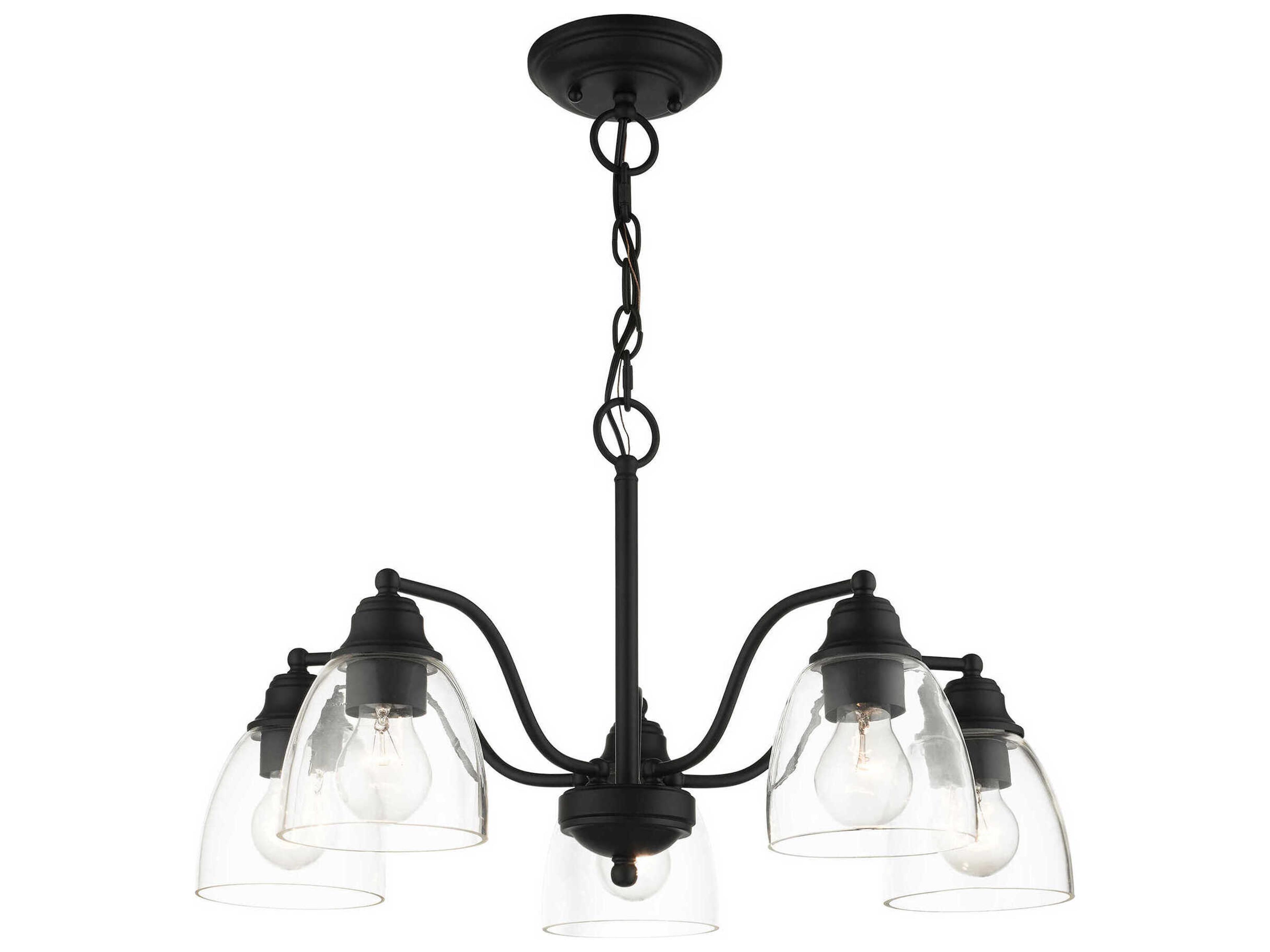 Livex Lighting Montgomery 5-Light Black Glass Chandelier