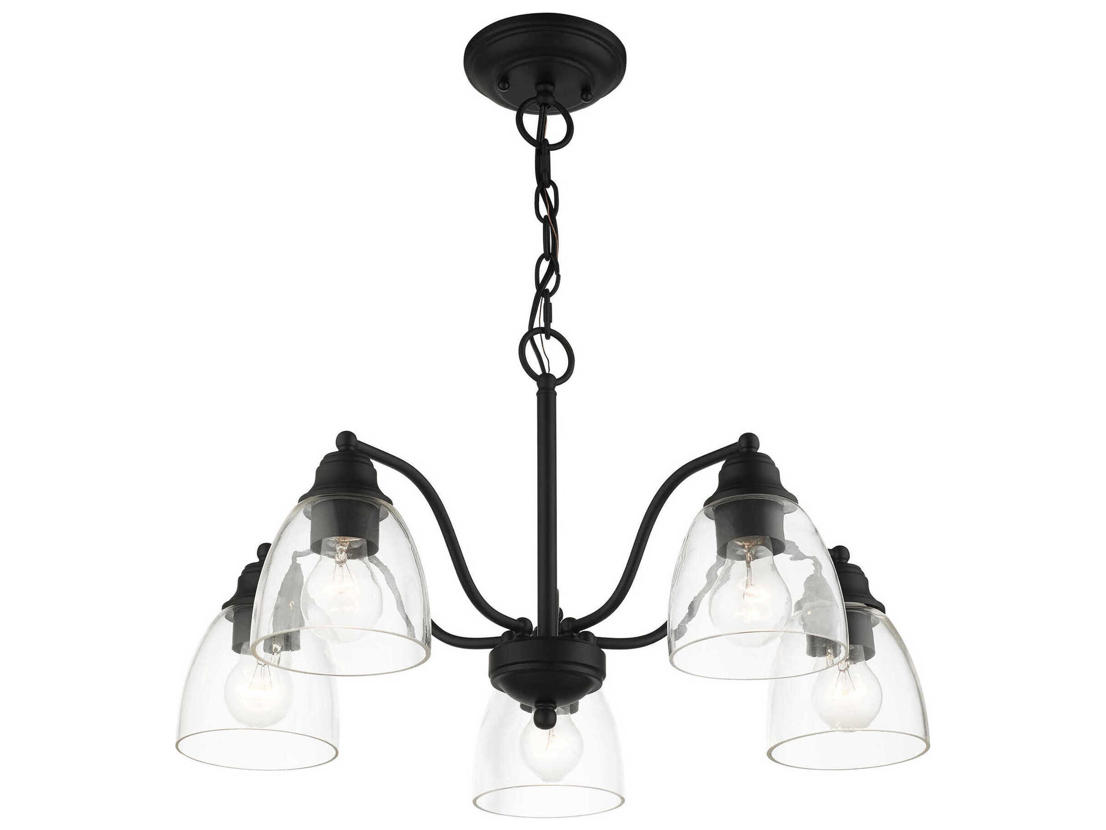 Livex Lighting Montgomery 5-Light Black Glass Chandelier