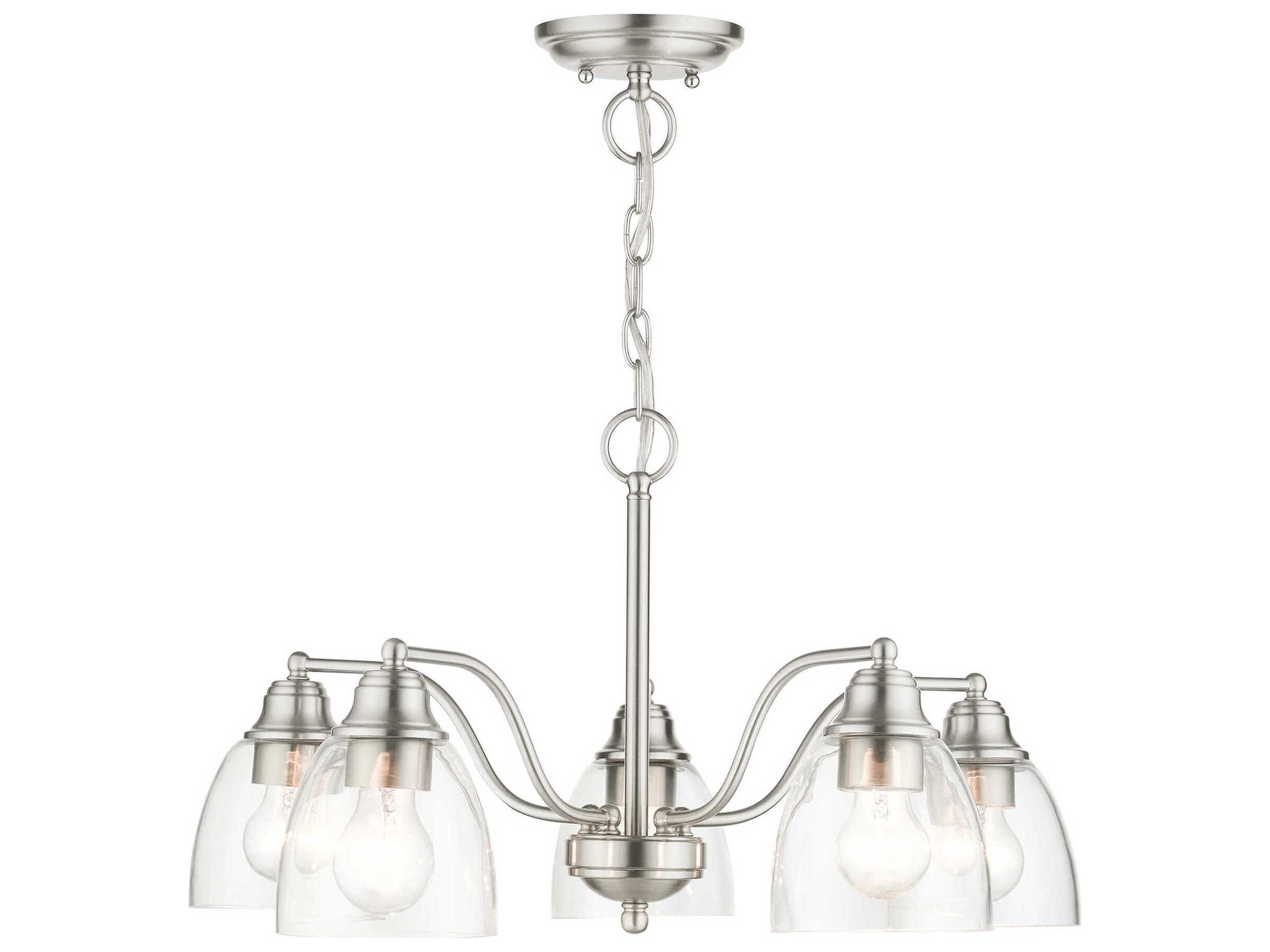 Montgomery 5-Light Brushed Nickel Glass Chandelier
