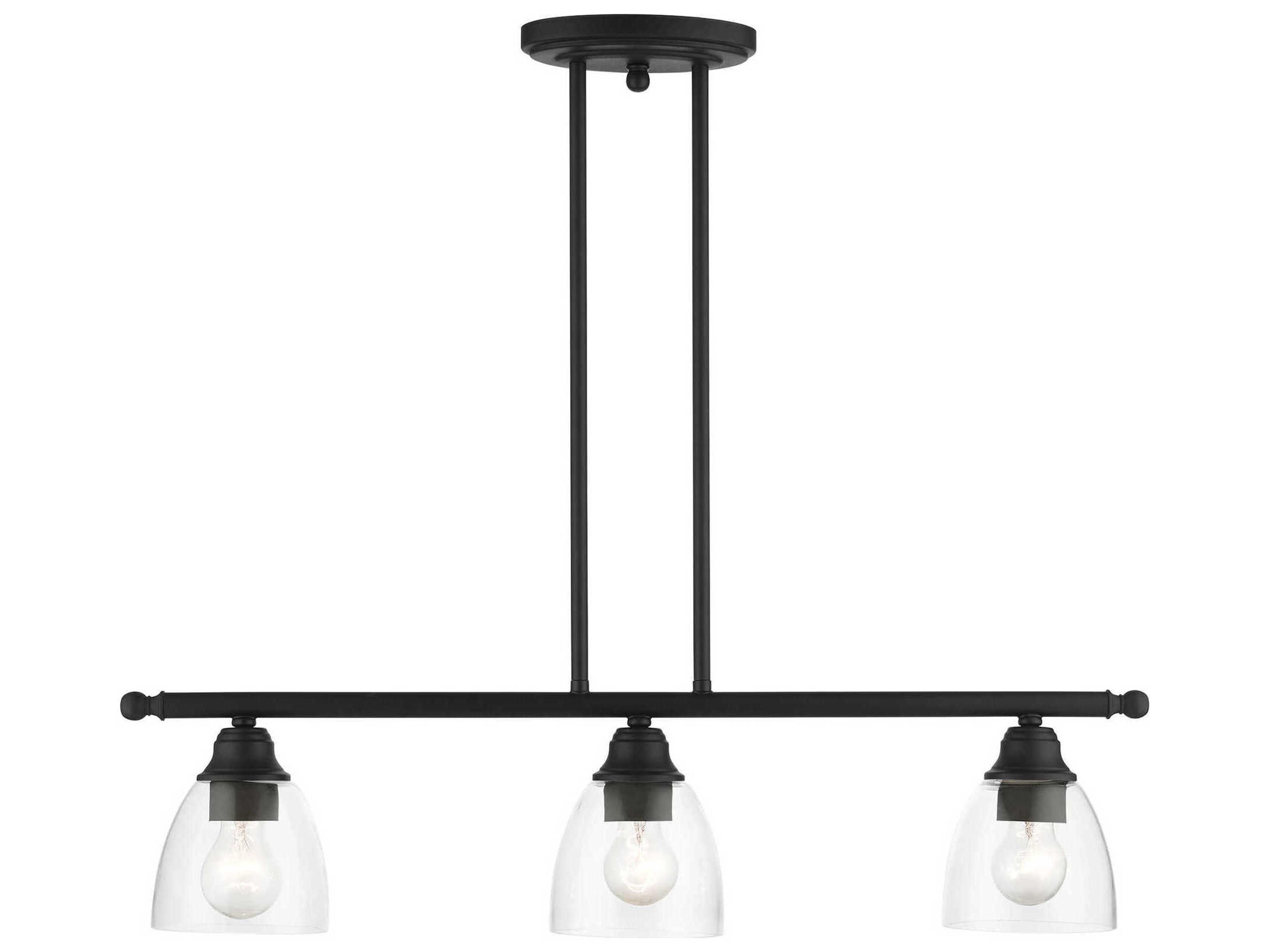 Montgomery 3-Light Black Glass Bell Island Pendant