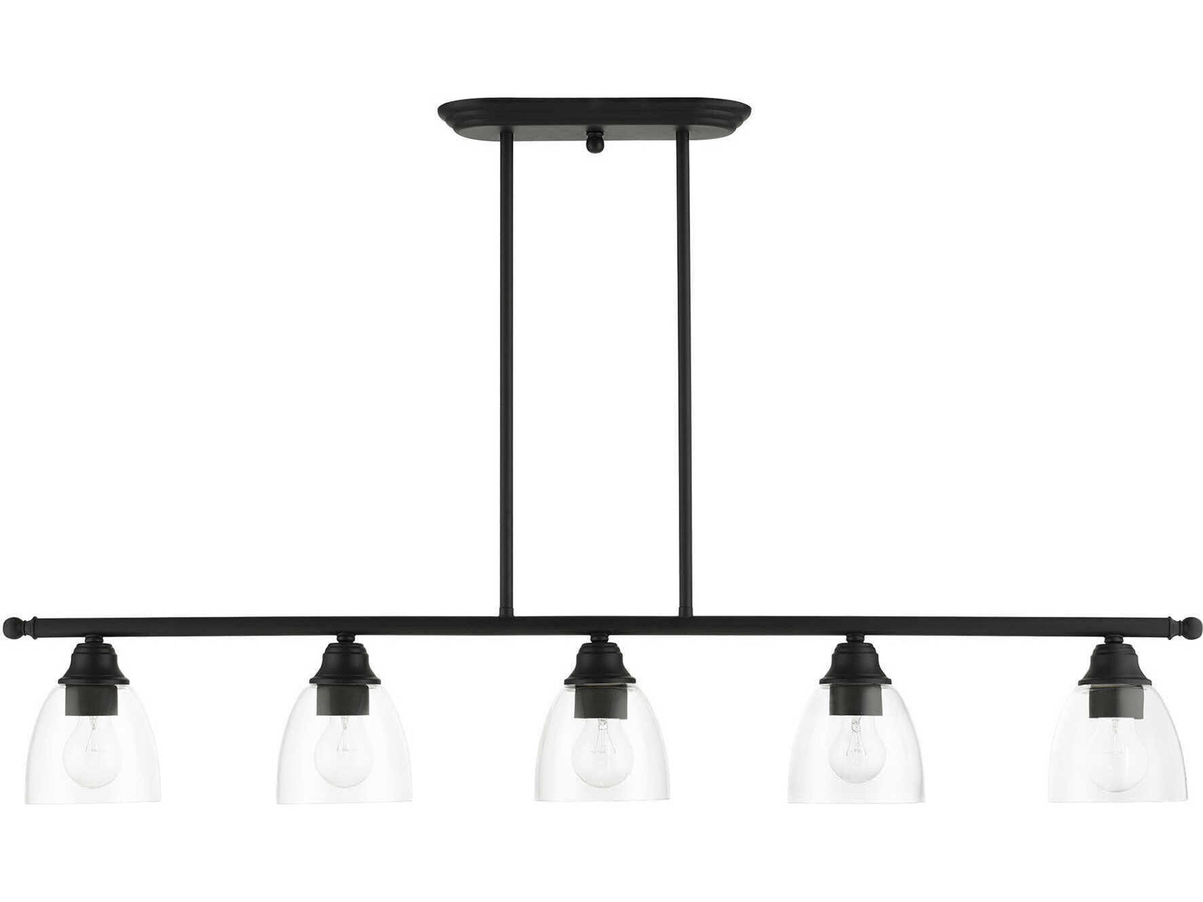 Livex Lighting Montgomery 5-Light Black Glass Bell Island Pendant