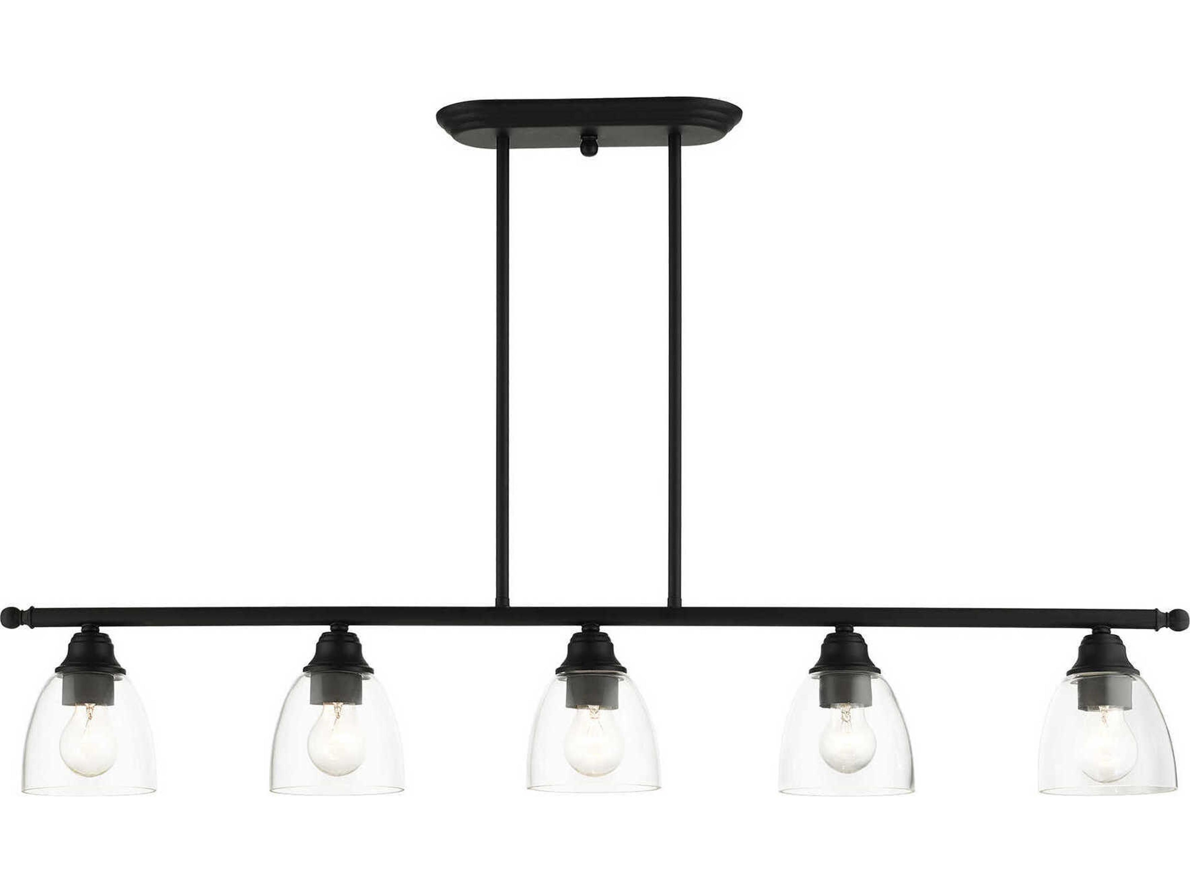 Livex Lighting Montgomery 5-Light Black Glass Bell Island Pendant