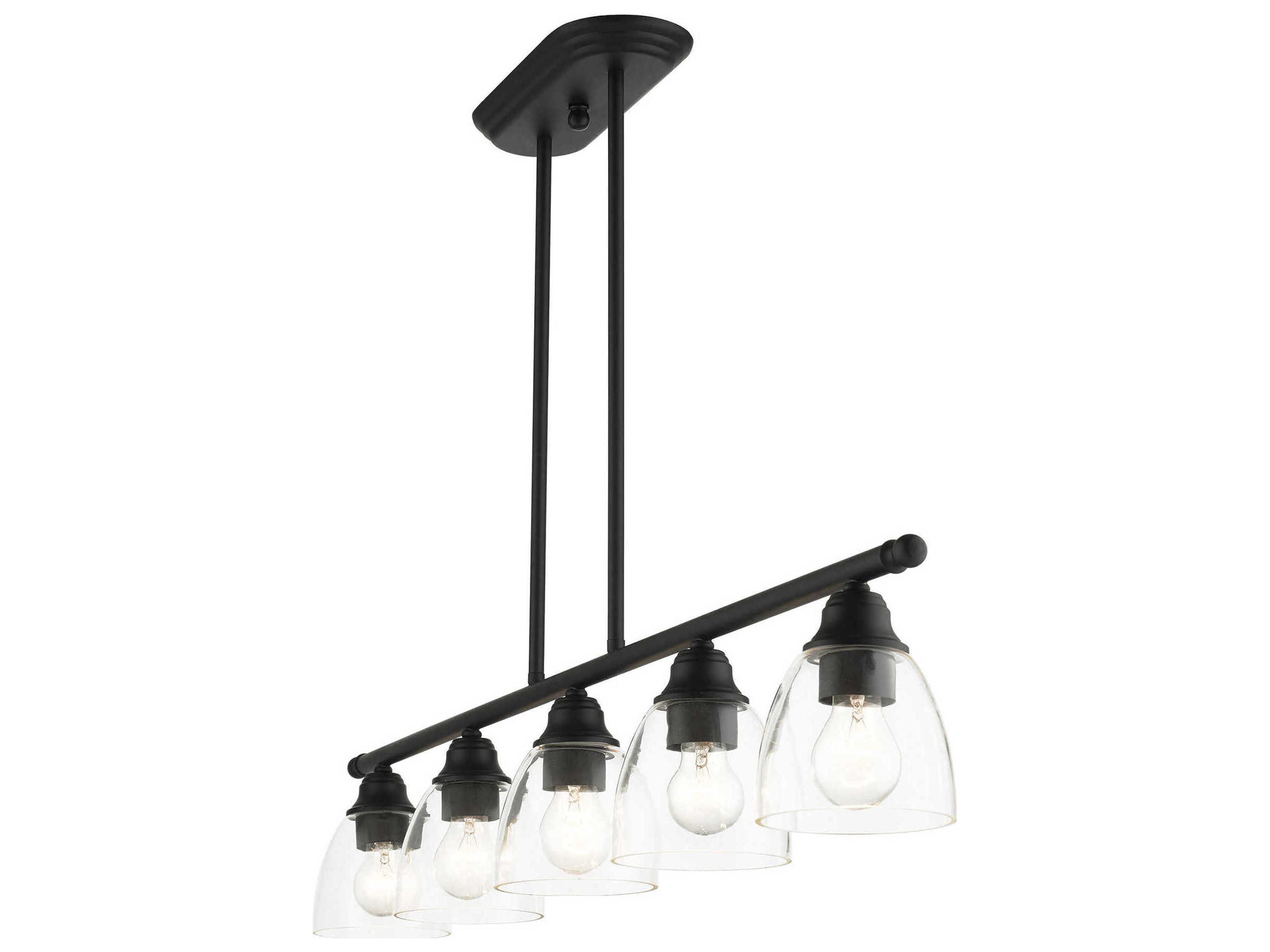 Livex Lighting Montgomery 5-Light Black Glass Bell Island Pendant