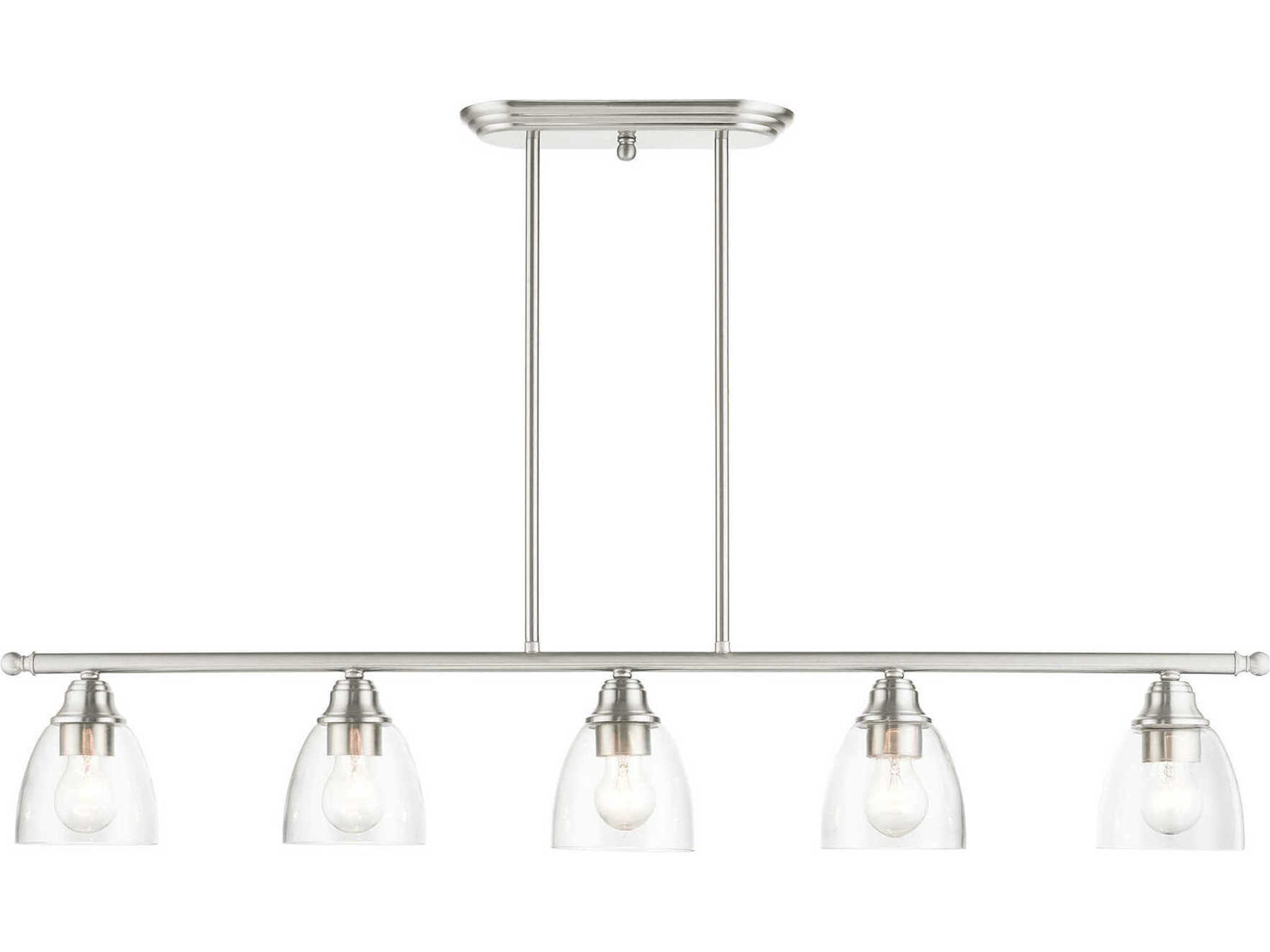 Montgomery 5-Light Brushed Nickel Glass Bell Island Pendant