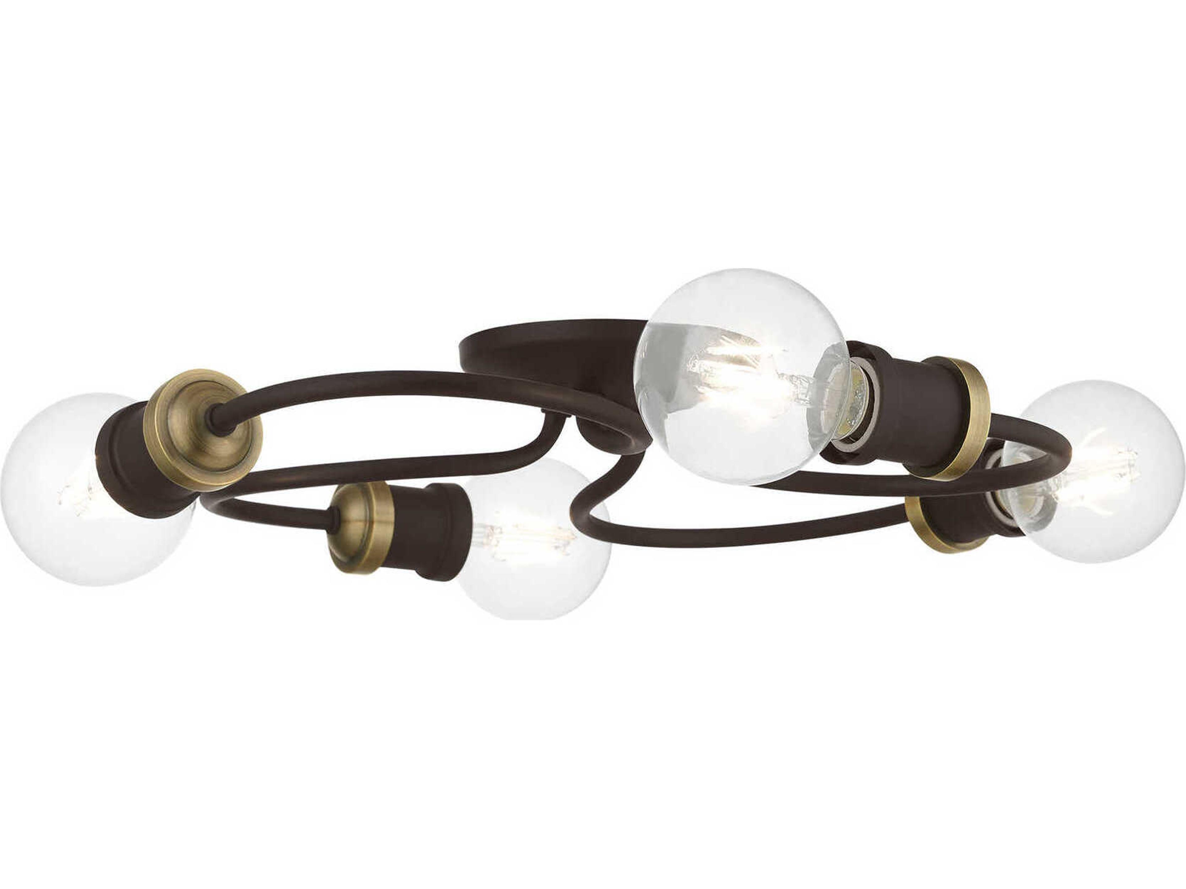 Bromley 4-Light Bronze Antique Brass Flush Mount