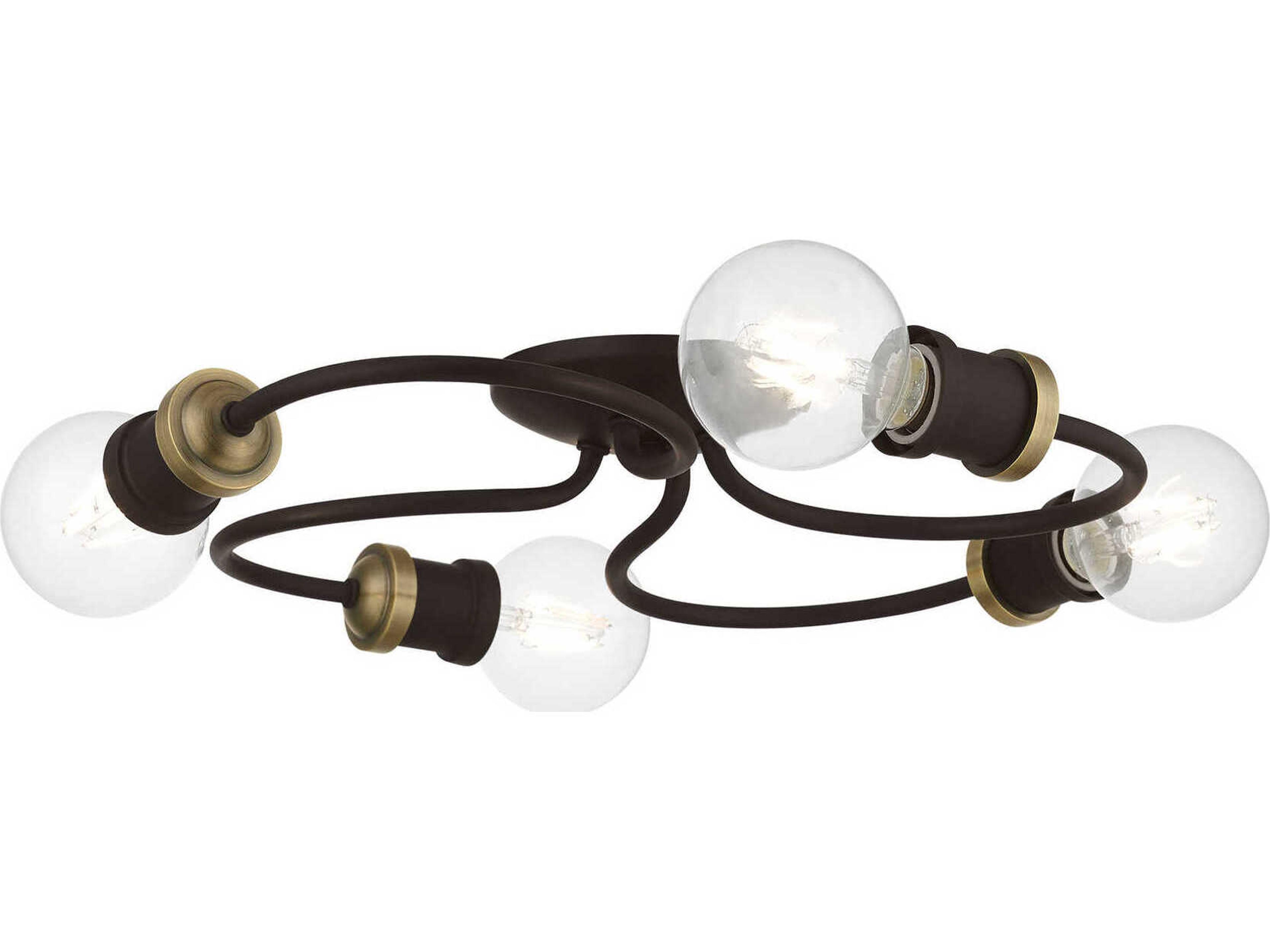 Livex Lighting Bromley 4-Light Bronze Antique Brass Flush Mount