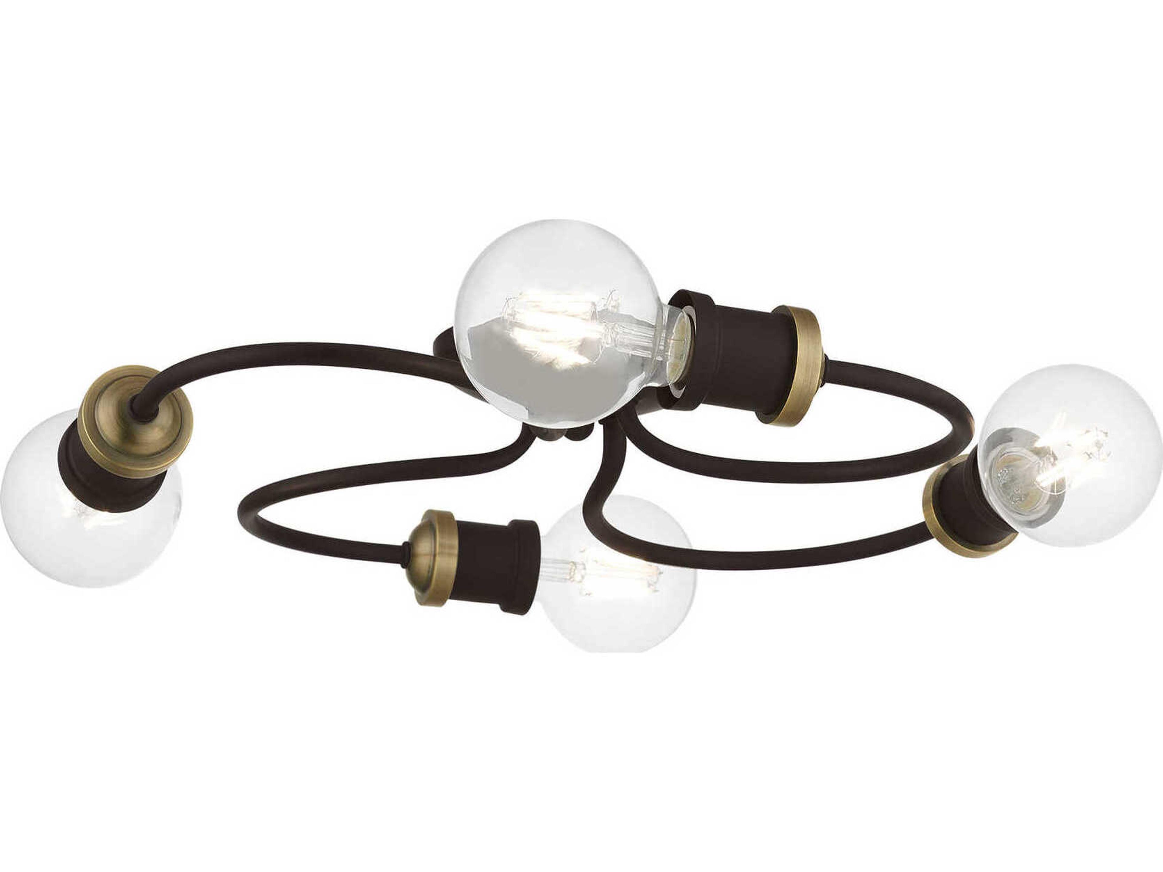 Livex Lighting Bromley 4-Light Bronze Antique Brass Flush Mount