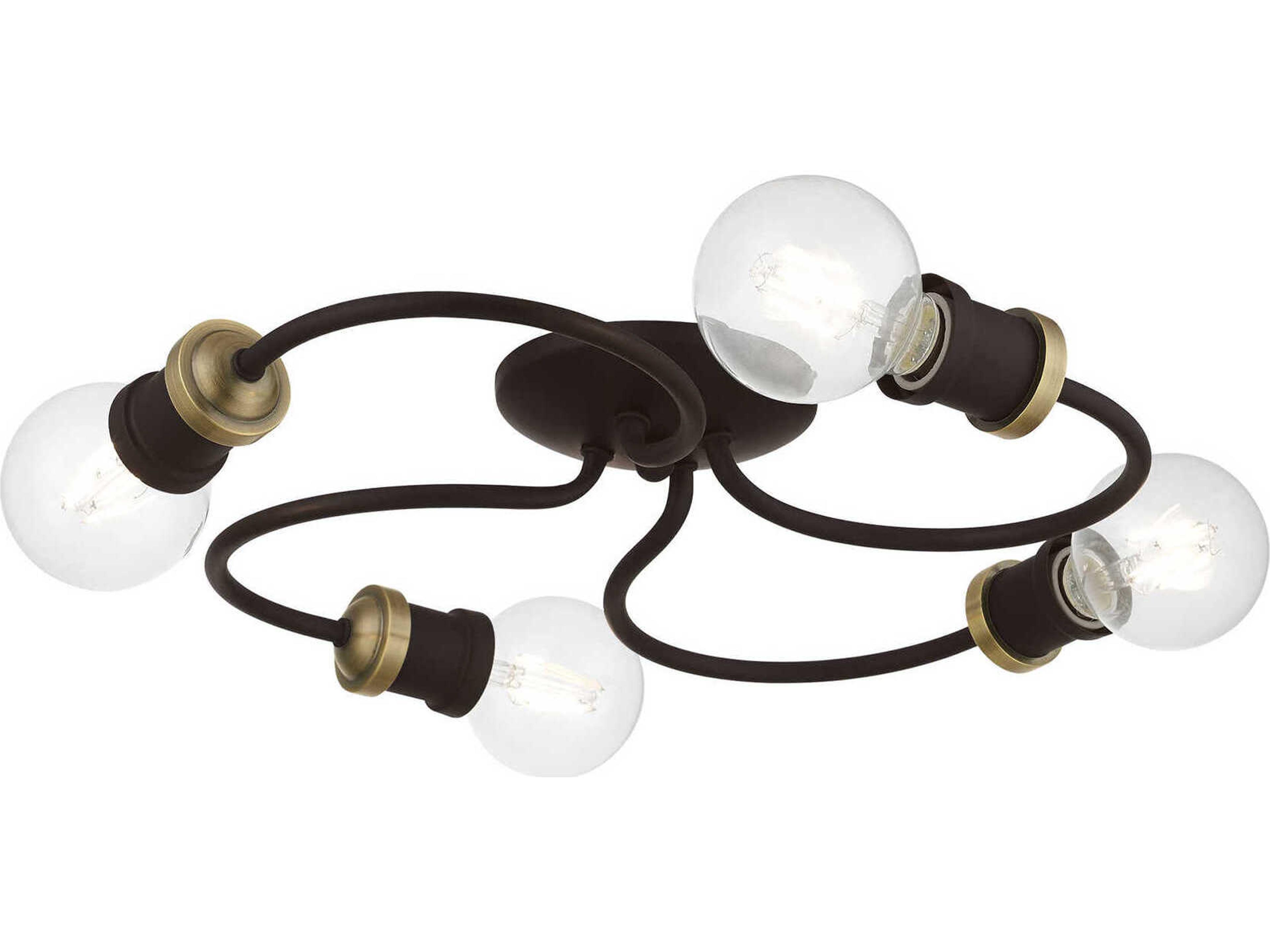 Livex Lighting Bromley 4-Light Bronze Antique Brass Flush Mount