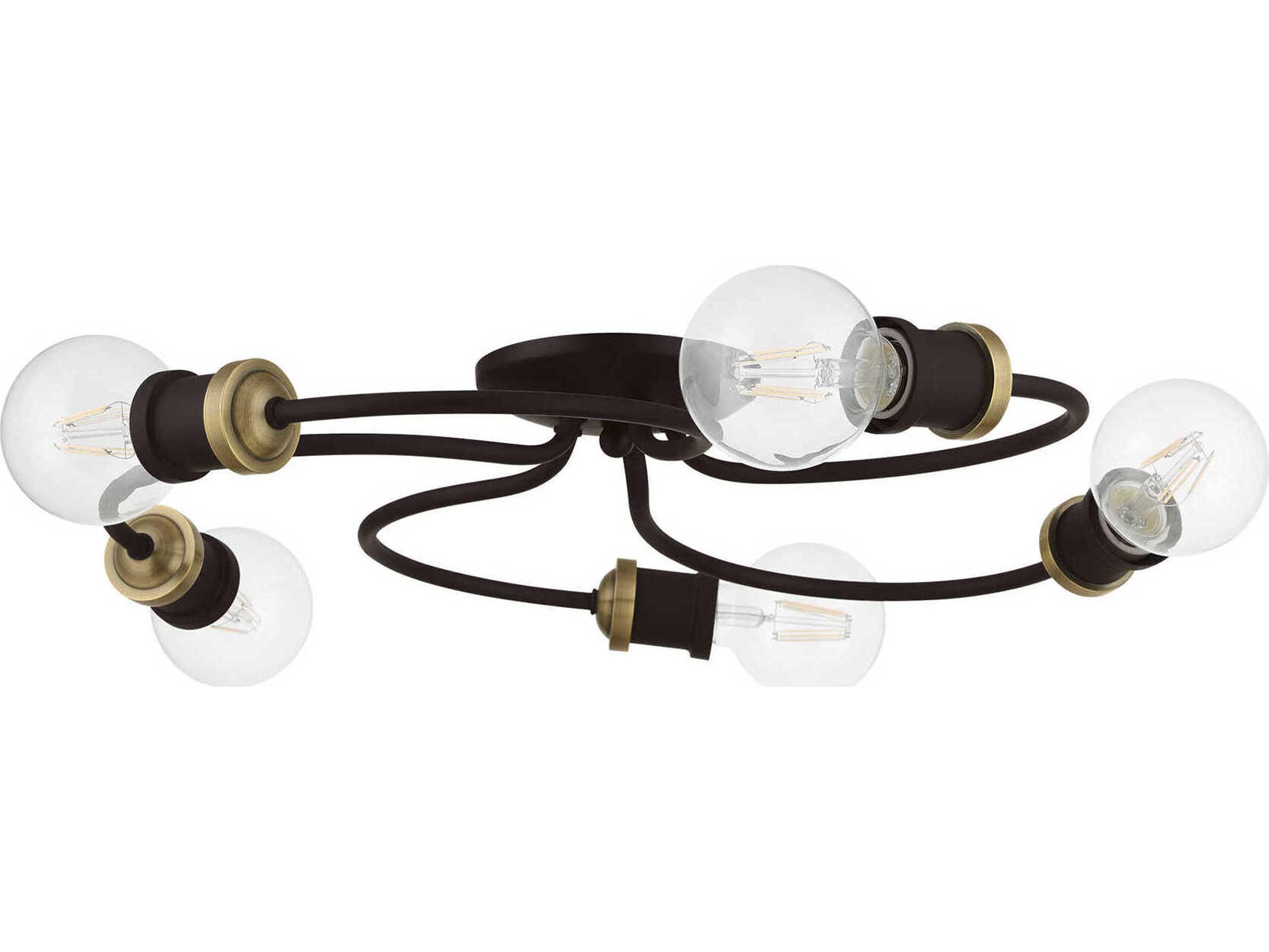 Livex Lighting Bromley 5-Light Bronze Antique Brass Flush Mount