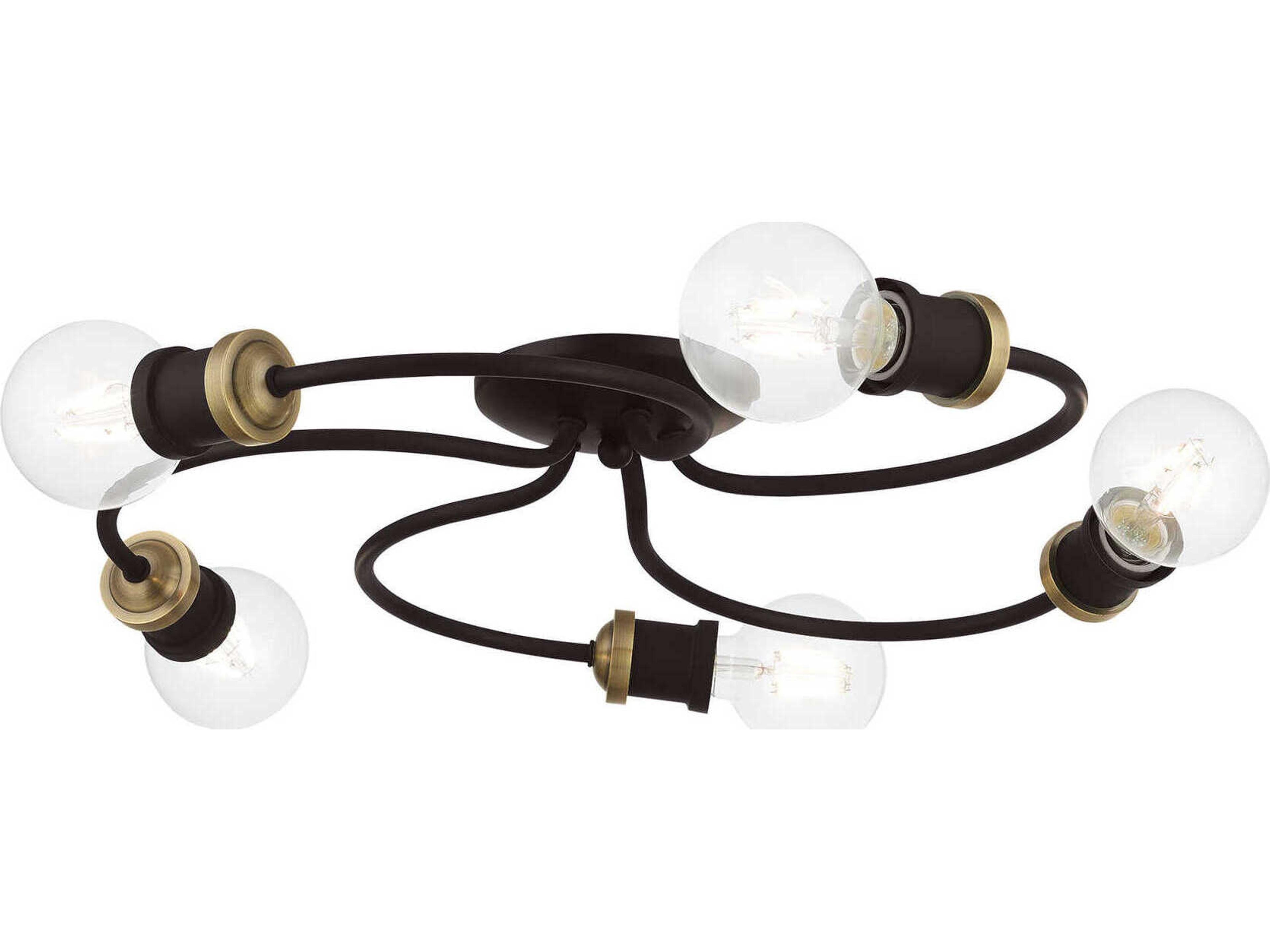 Livex Lighting Bromley 5-Light Bronze Antique Brass Flush Mount