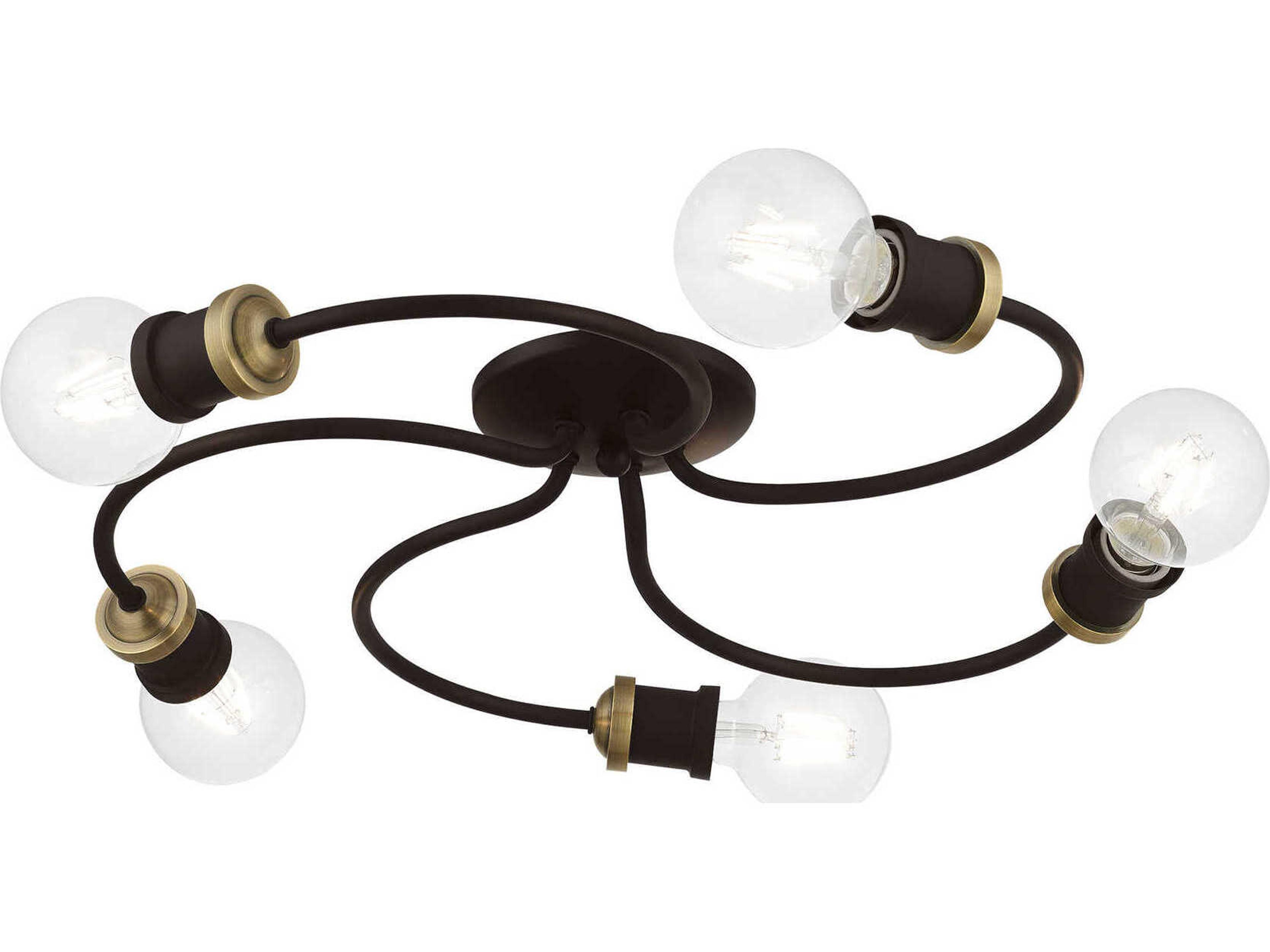 Livex Lighting Bromley 5-Light Bronze Antique Brass Flush Mount