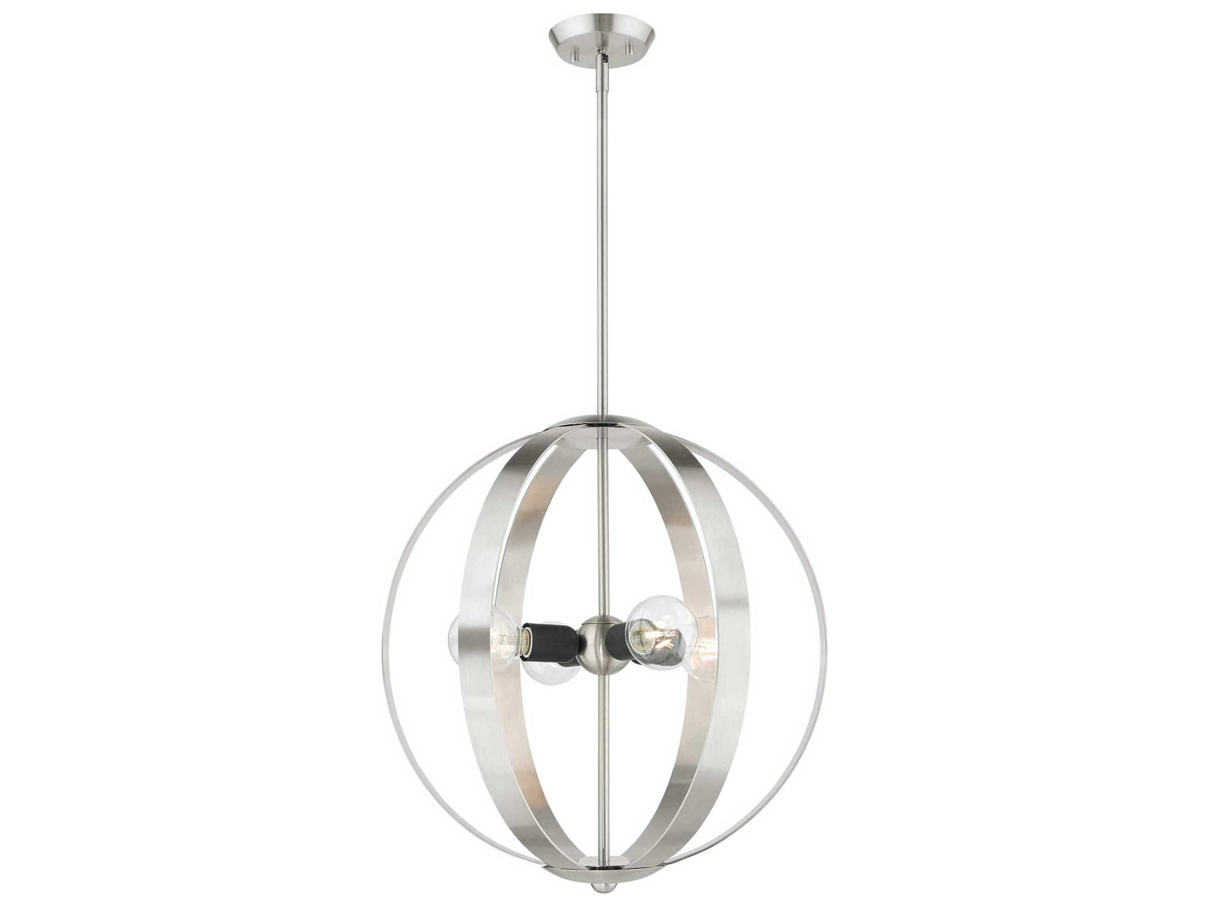 Modesto 4-Light Brushed Nickel Round Pendant