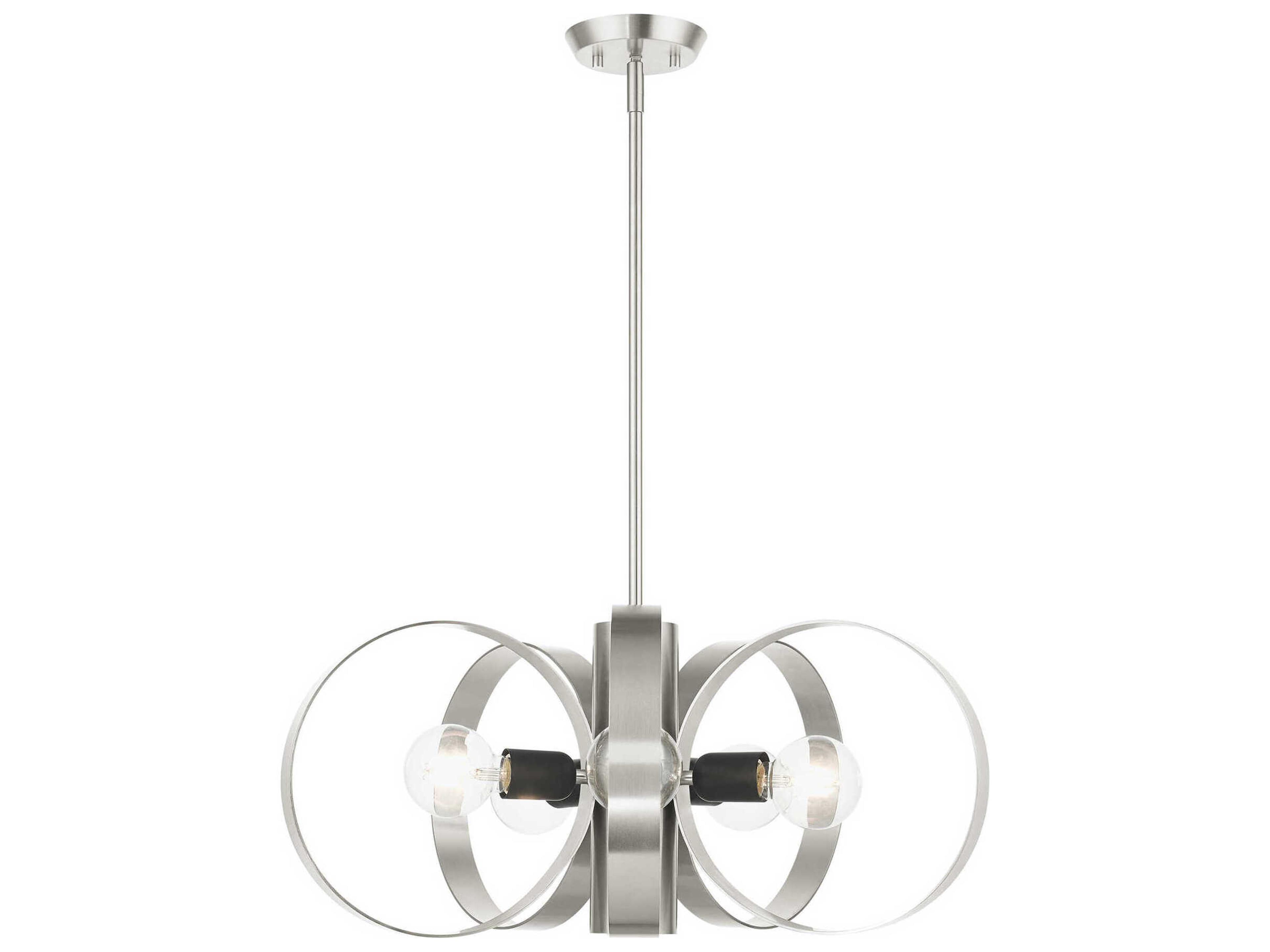 Modesto 6-Light Brushed Nickel Round Pendant