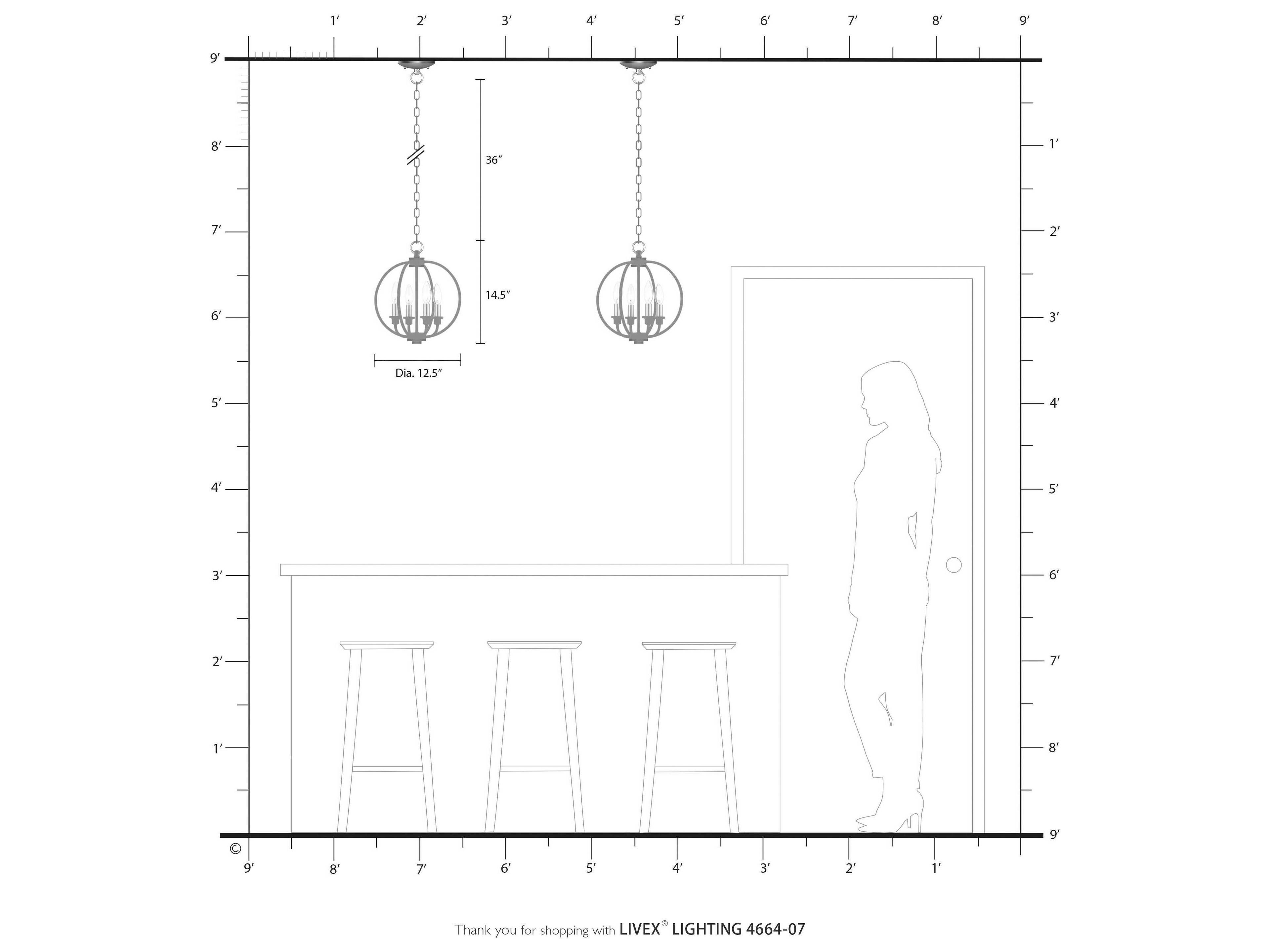 Livex Lighting Milania 4-Light Bronze Candelabra Lantern Chandelier