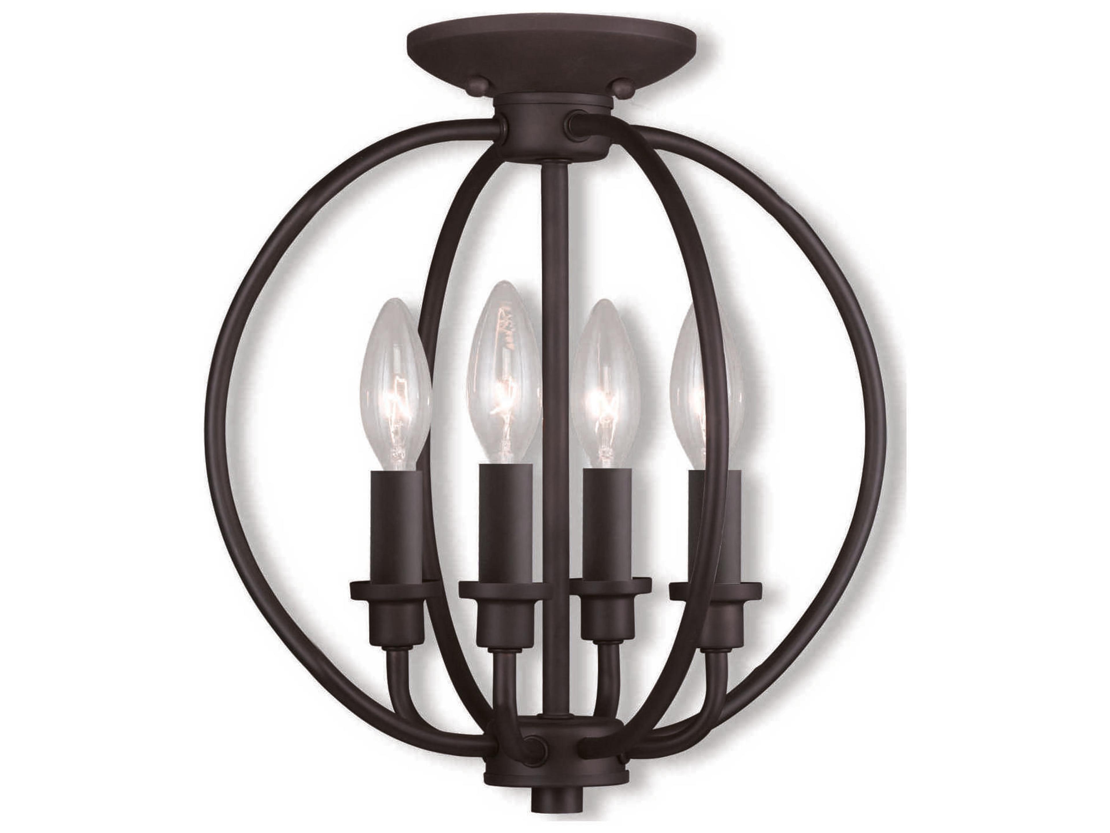 Livex Lighting Milania 4-Light Bronze Candelabra Lantern Chandelier