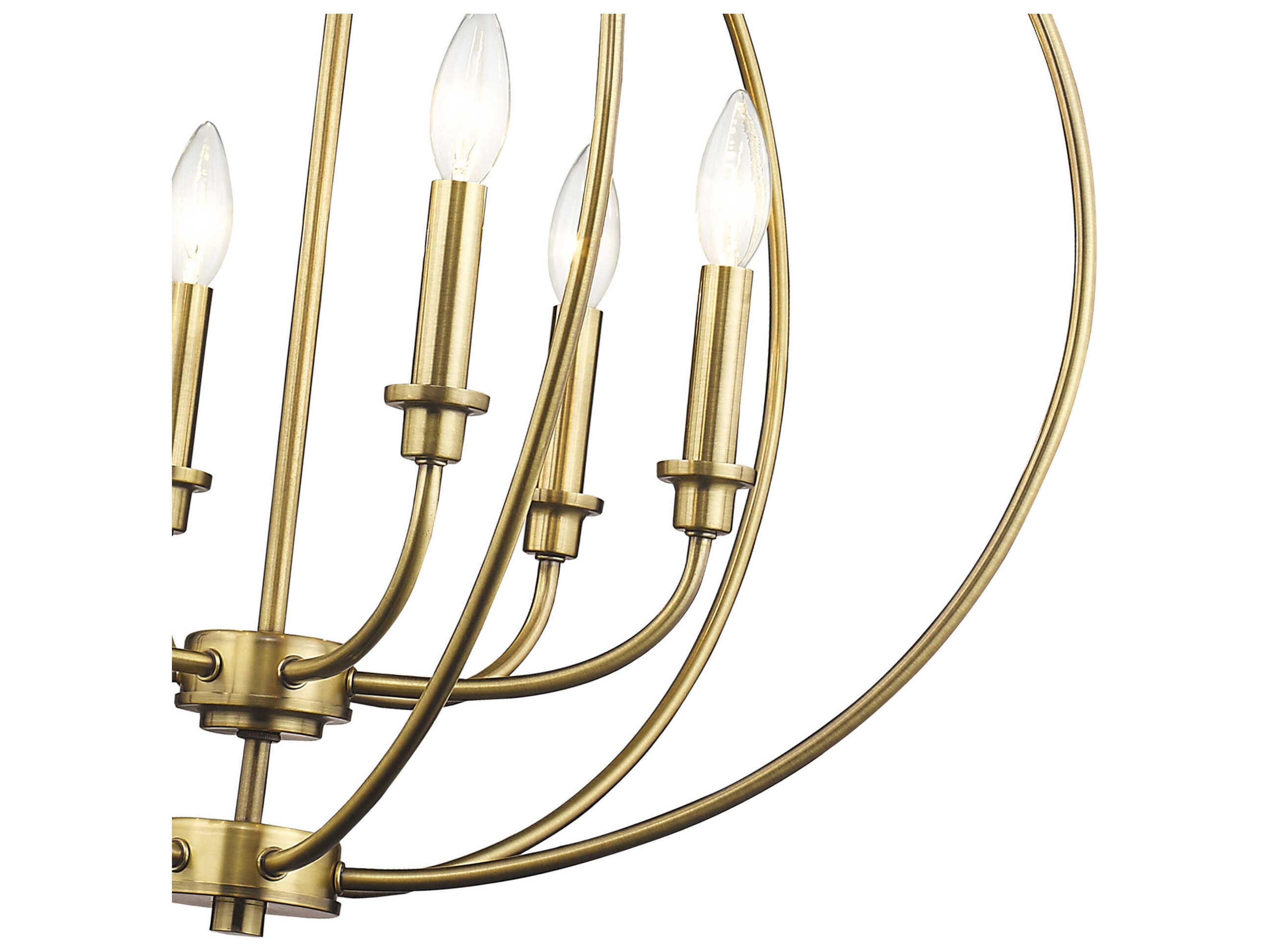 Livex Lighting Milania 6-Light Antique Brass Candelabra Lantern Chandelier