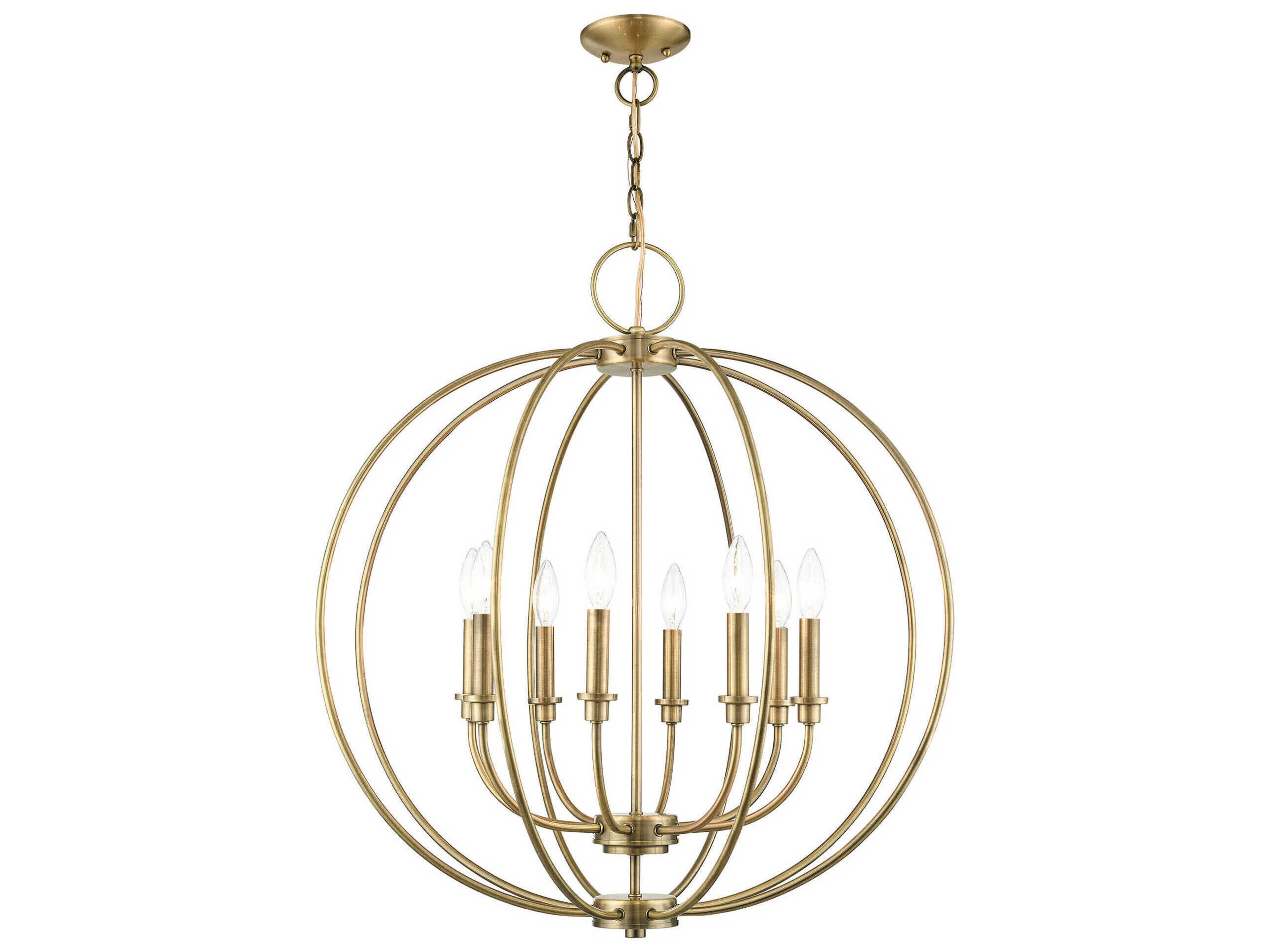 Milania 8-Light Antique Brass Candelabra Chandelier