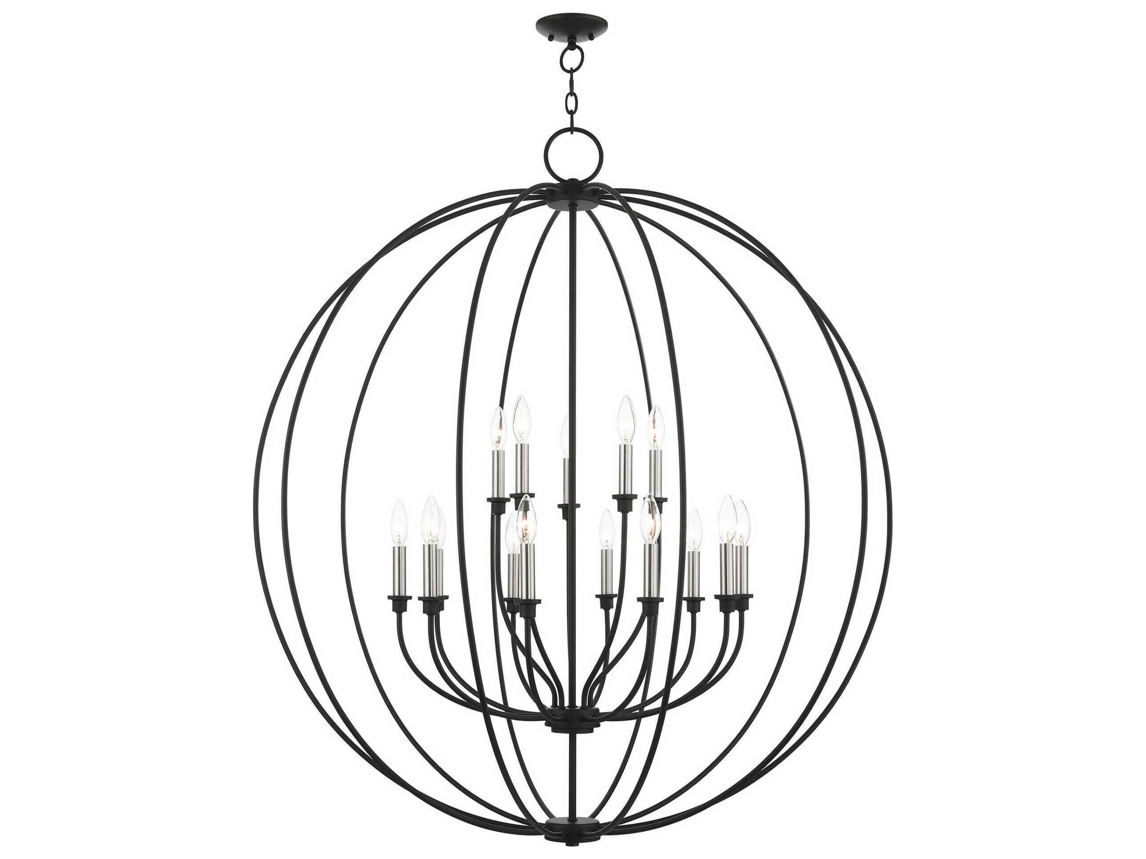 Milania 15-Light Black Brushed Nickel Candelabra Chandelier