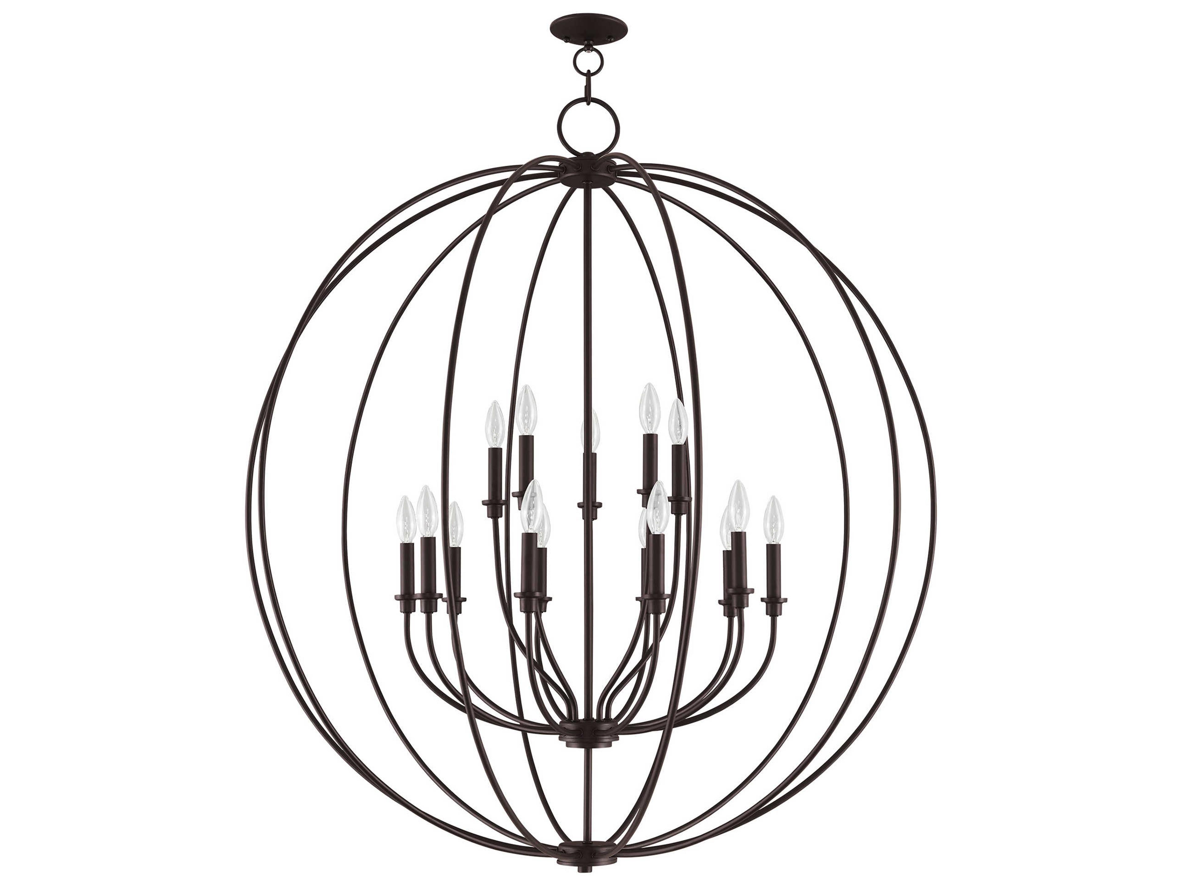 Livex Lighting Milania 15-Light Bronze Candelabra Round Chandelier