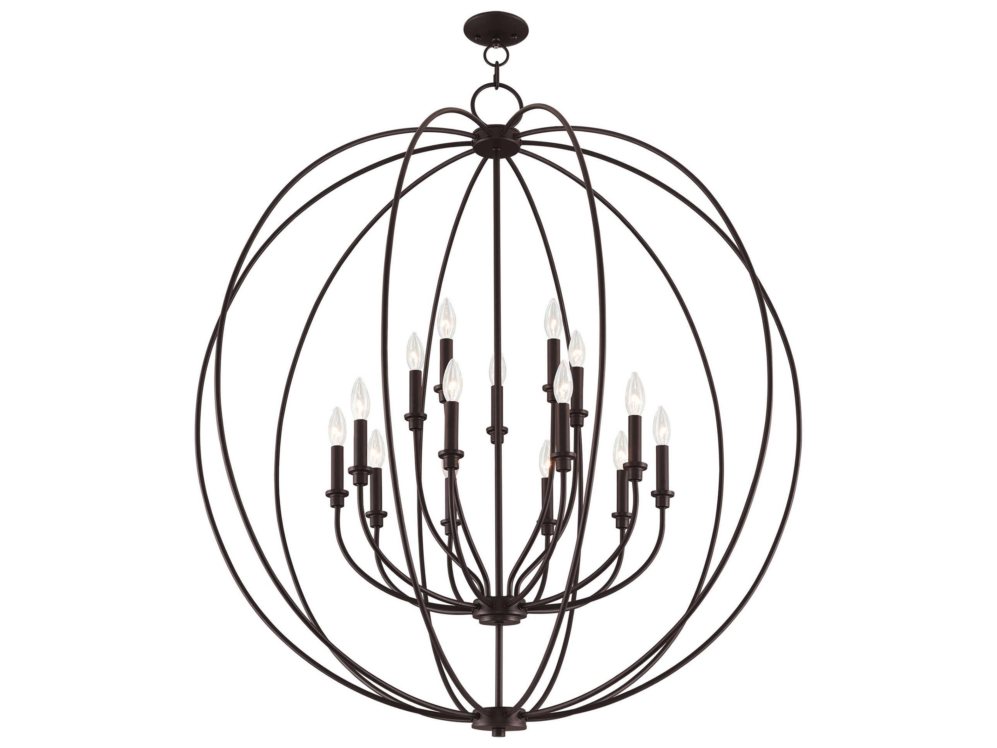 Livex Lighting Milania 15-Light Bronze Candelabra Round Chandelier