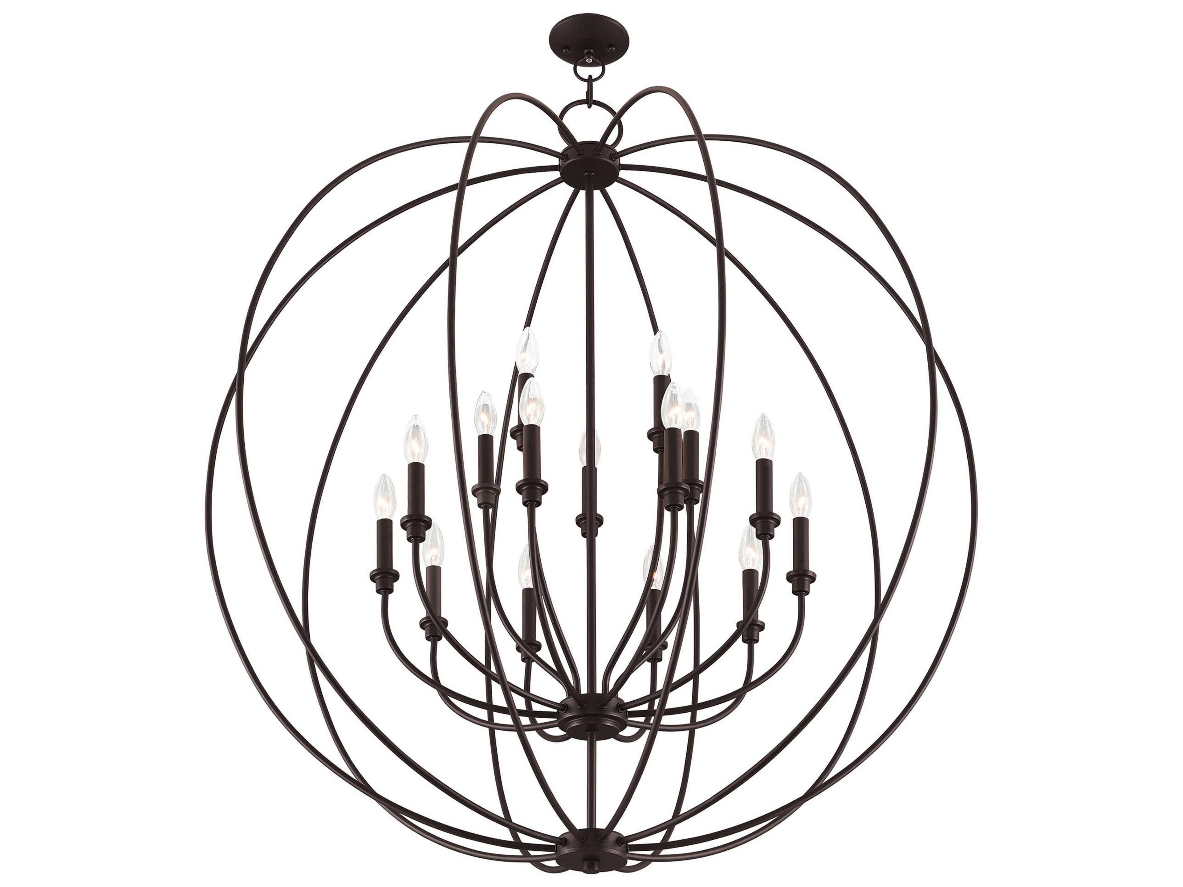 Livex Lighting Milania 15-Light Bronze Candelabra Round Chandelier