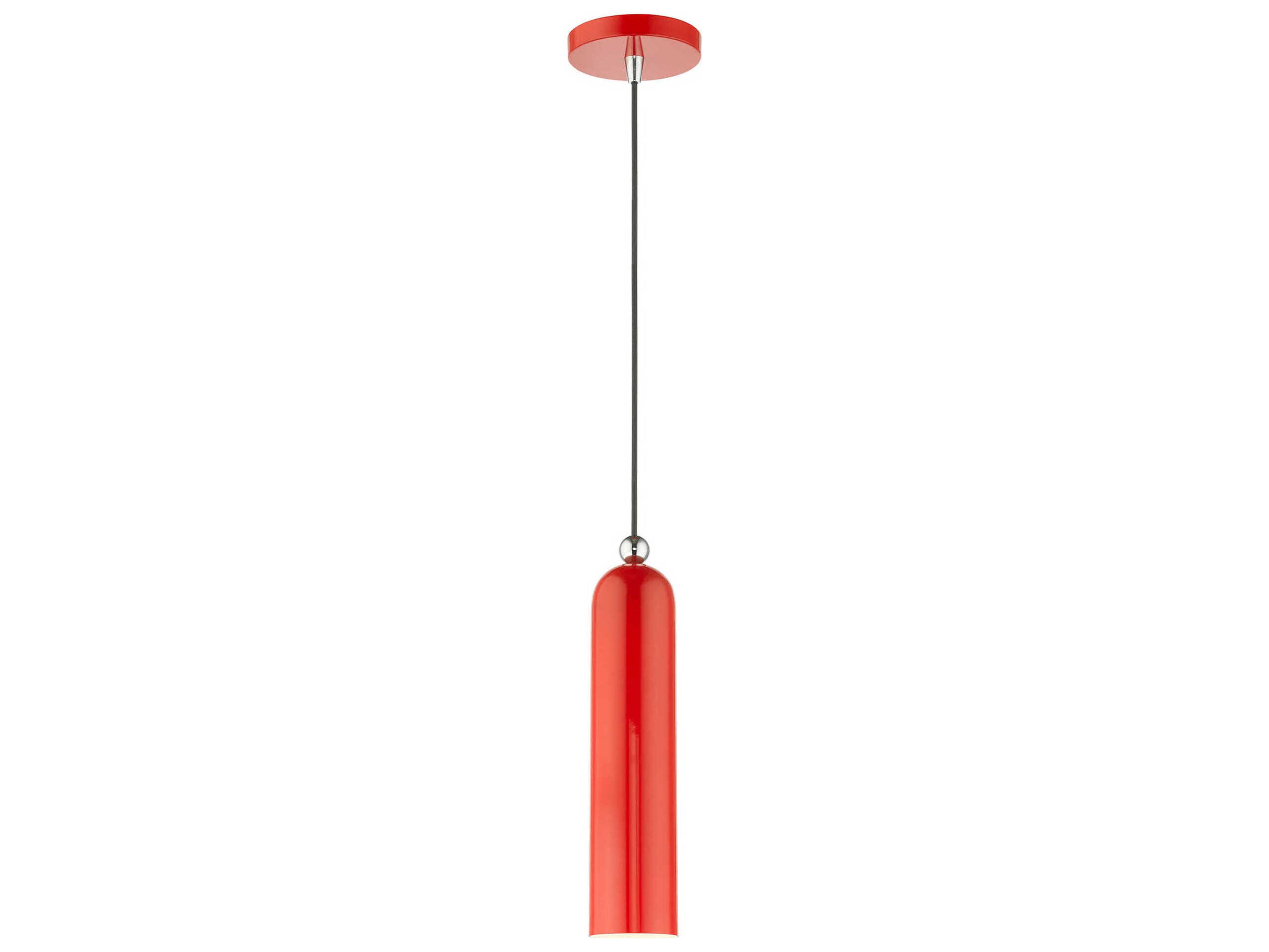 Ardmore 1-Light Shiny Red Cylinder Mini Pendant