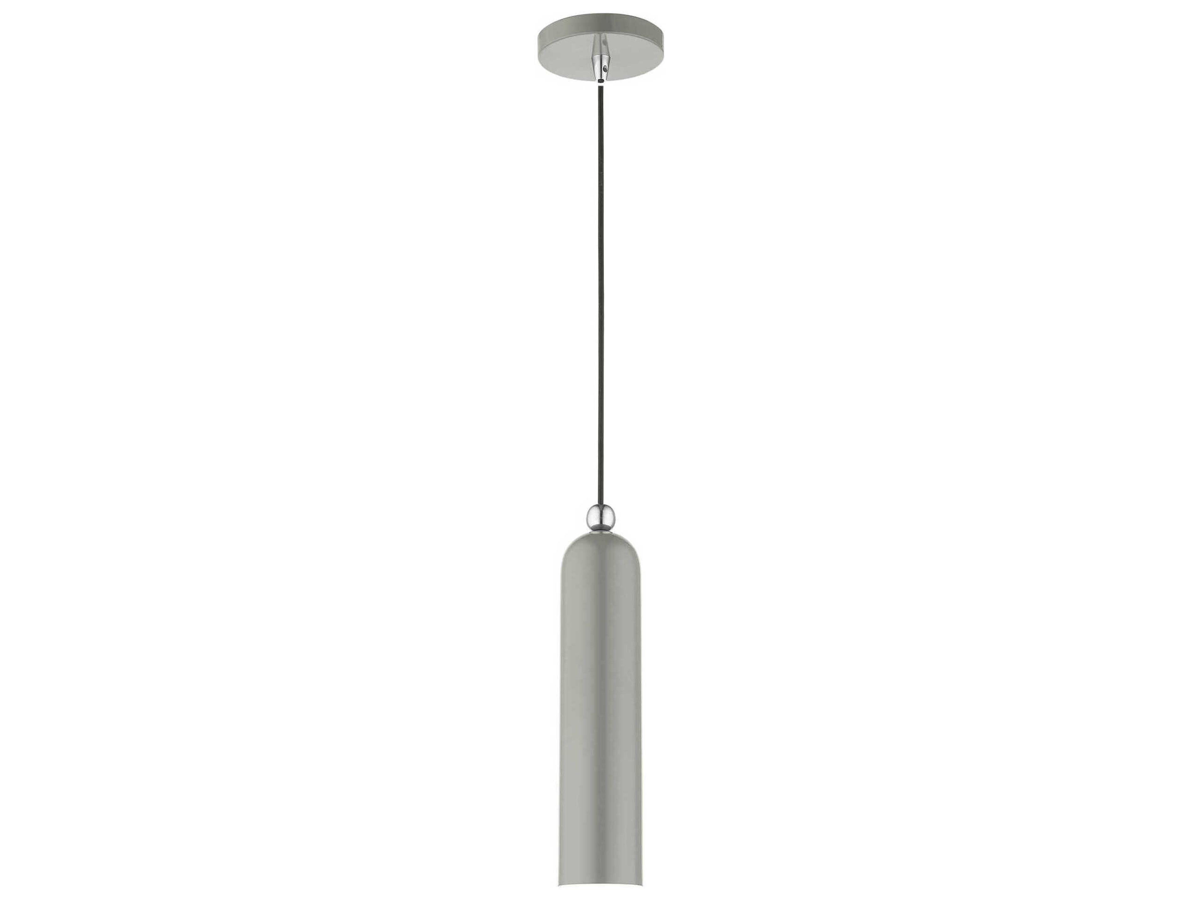 Ardmore 1-Light Shiny Light Gray Cylinder Mini Pendant