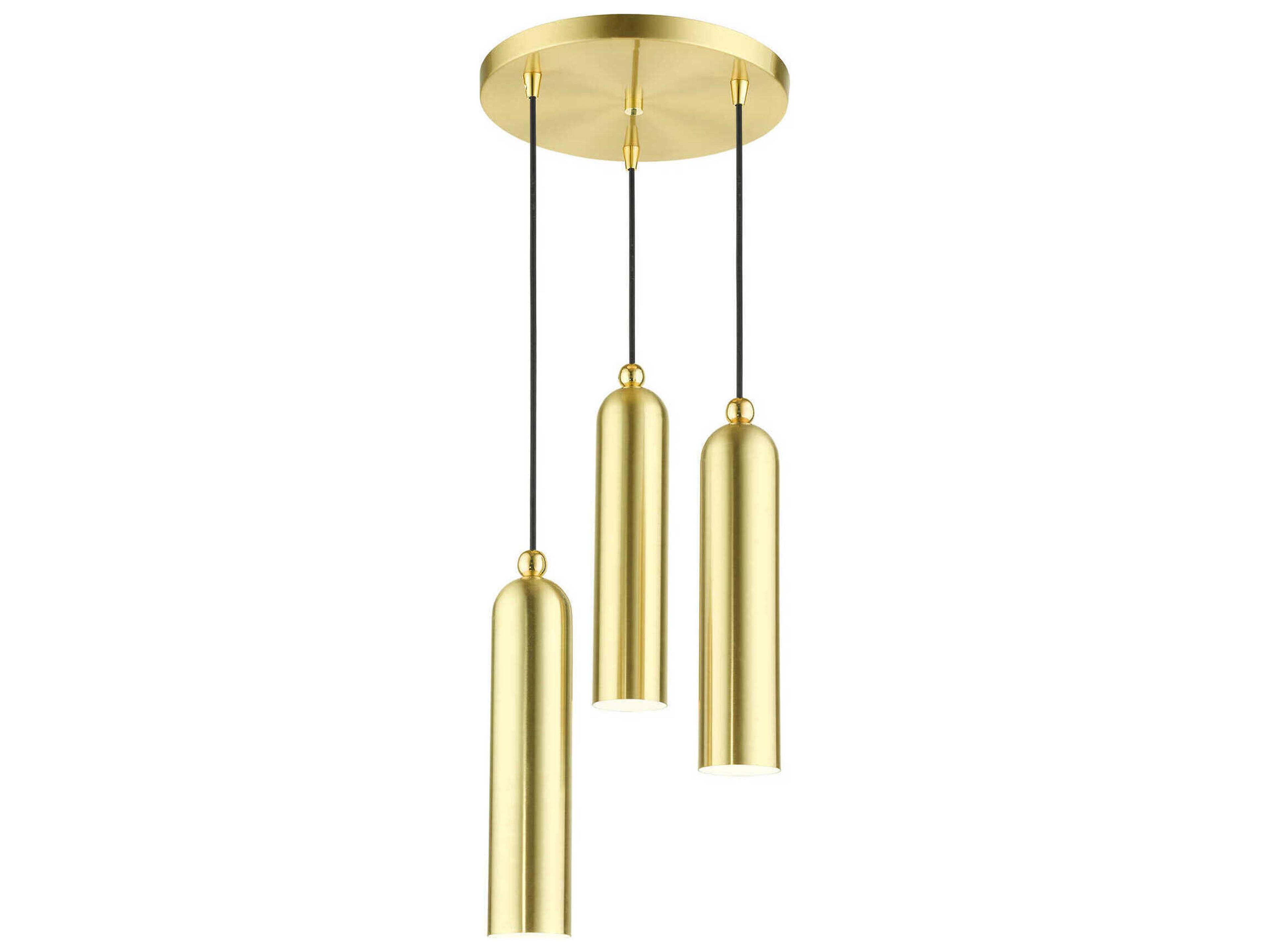 Livex Lighting Ardmore 3-Light Satin Brass Cylinder Pendant