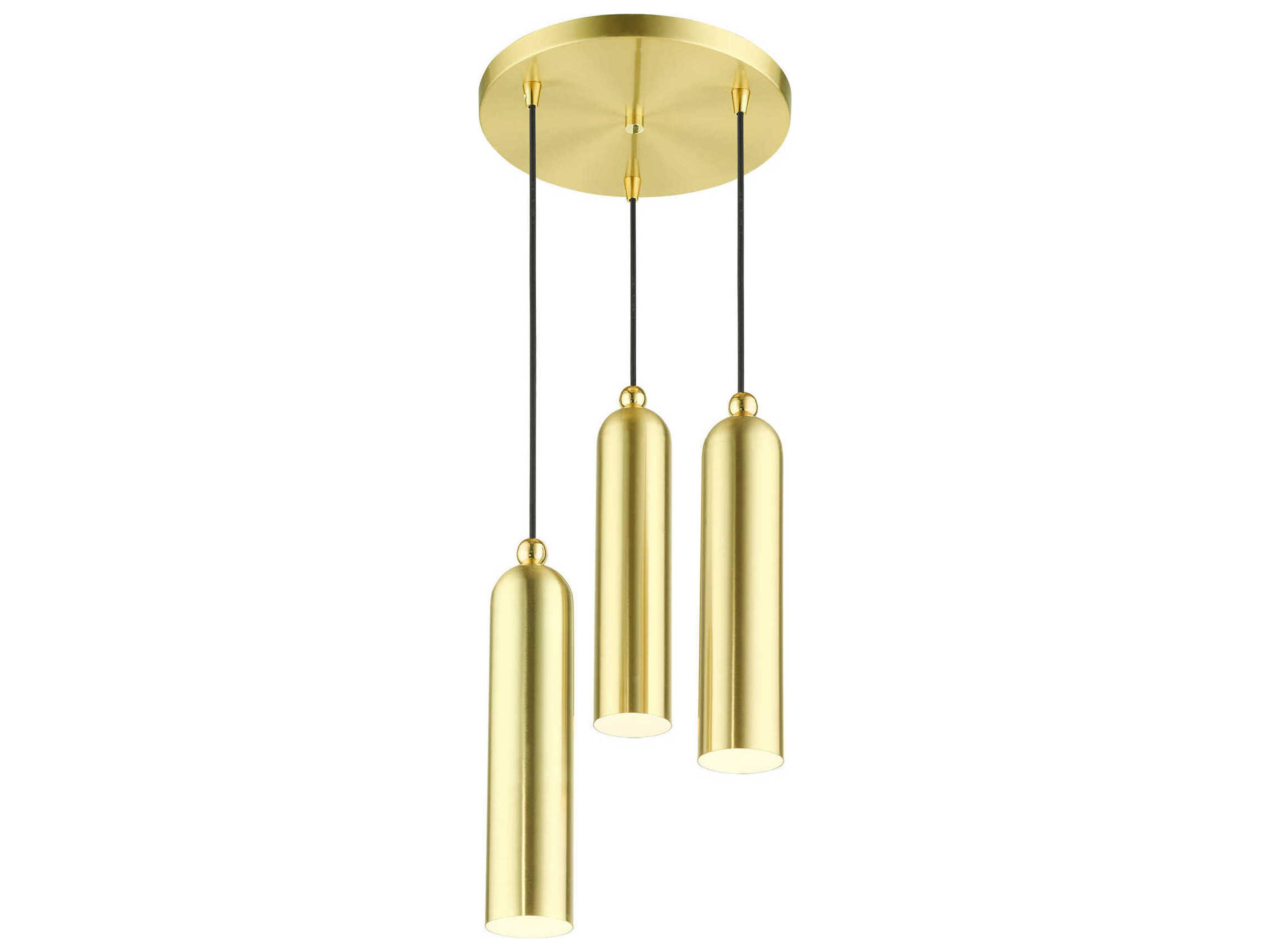 Livex Lighting Ardmore 3-Light Satin Brass Cylinder Pendant
