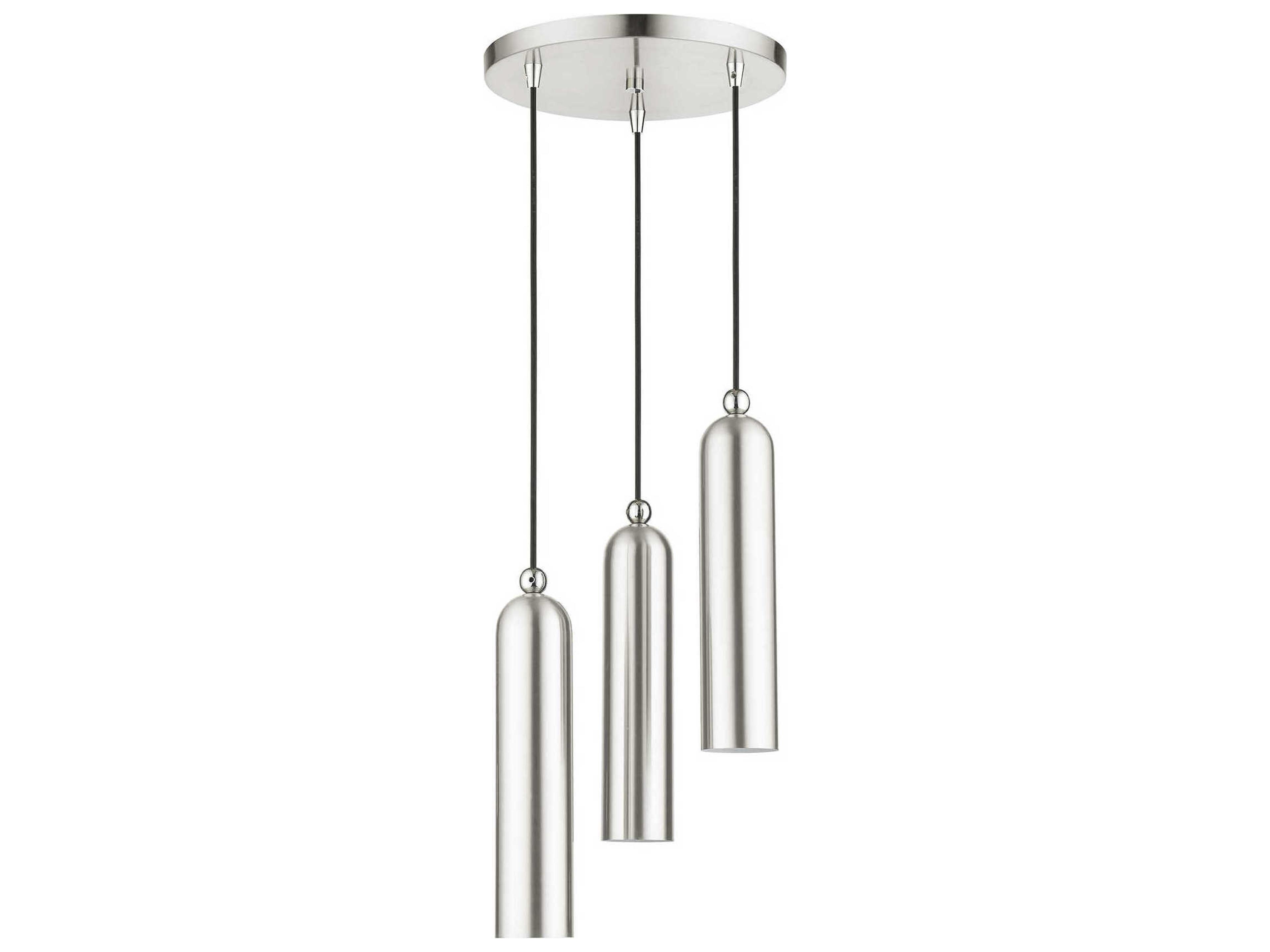 Livex Lighting Ardmore 3-Light Brushed Nickel Cylinder Pendant