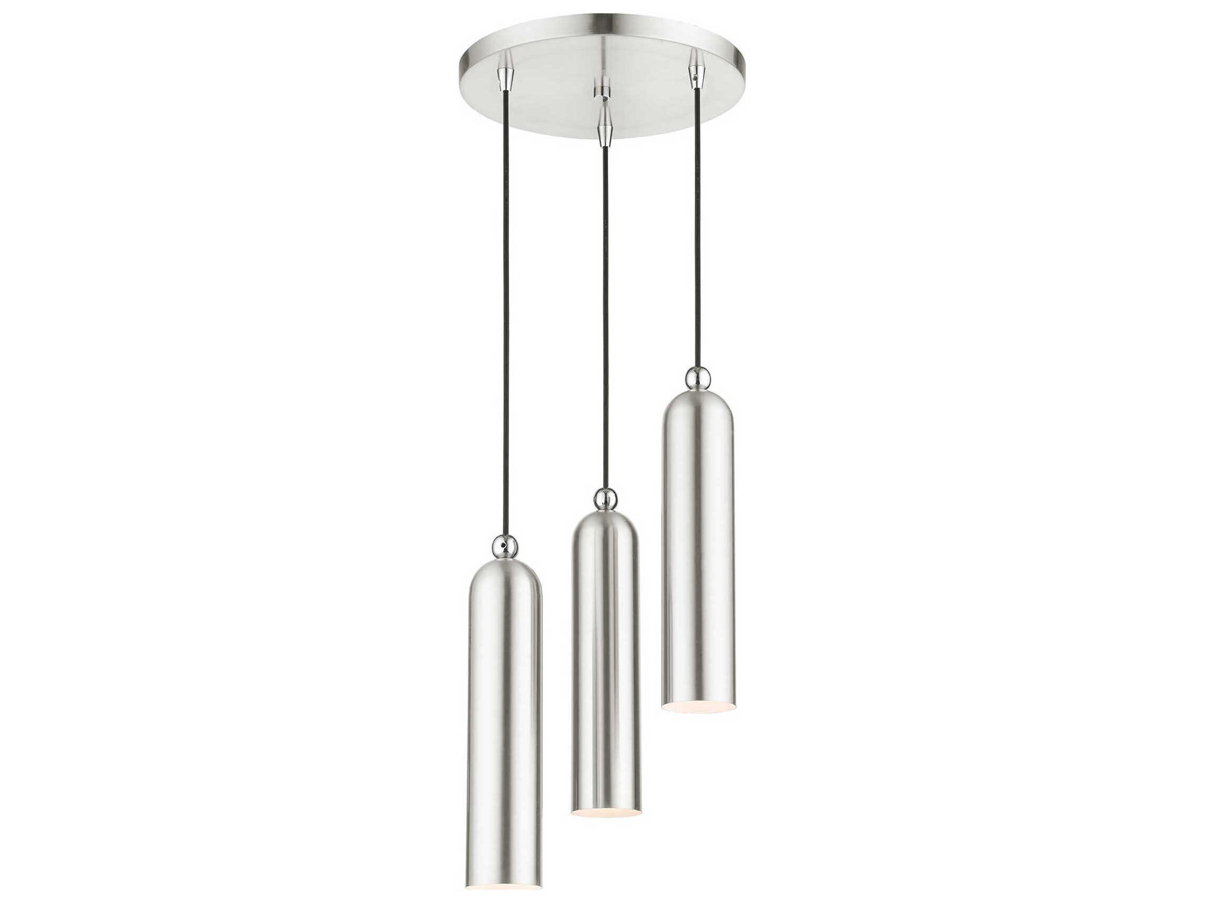Livex Lighting Ardmore 3-Light Brushed Nickel Cylinder Pendant