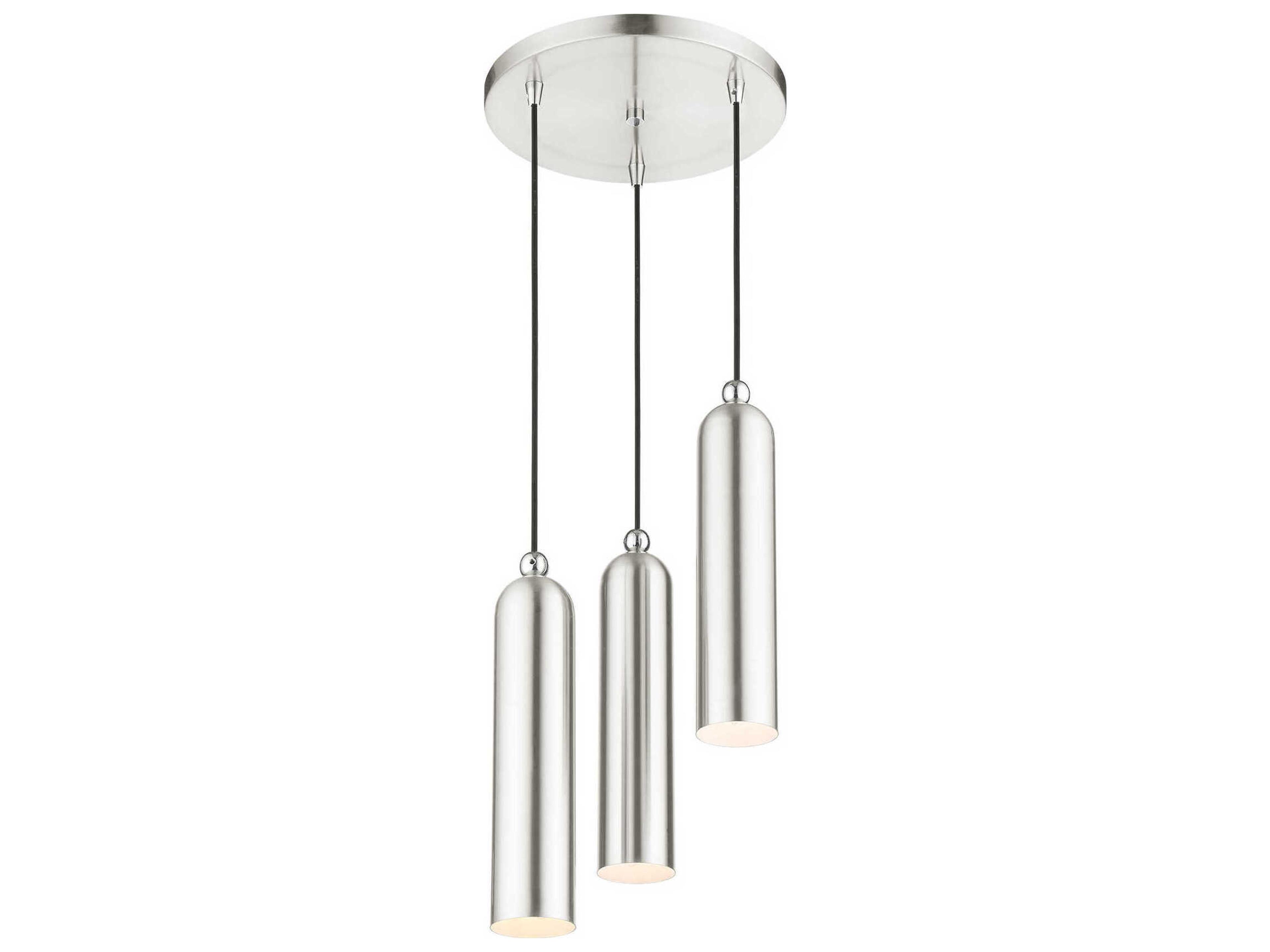 Livex Lighting Ardmore 3-Light Brushed Nickel Cylinder Pendant