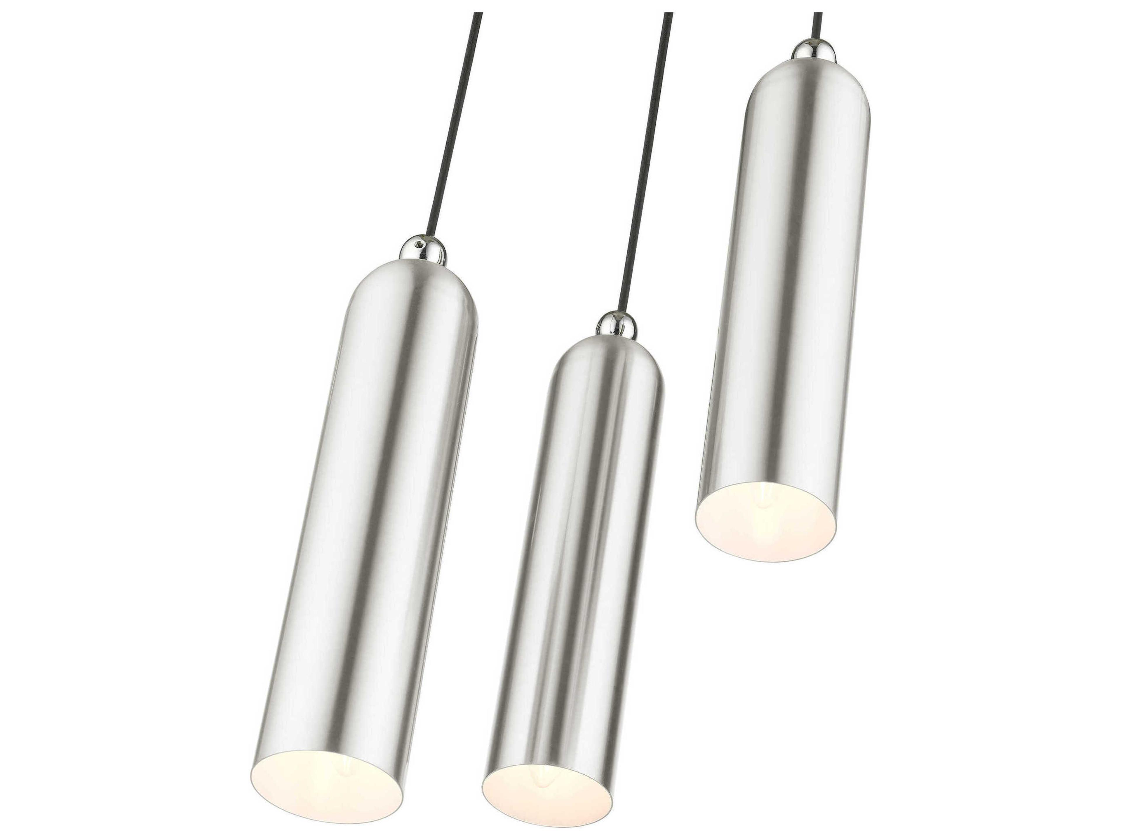 Livex Lighting Ardmore 3-Light Brushed Nickel Cylinder Pendant