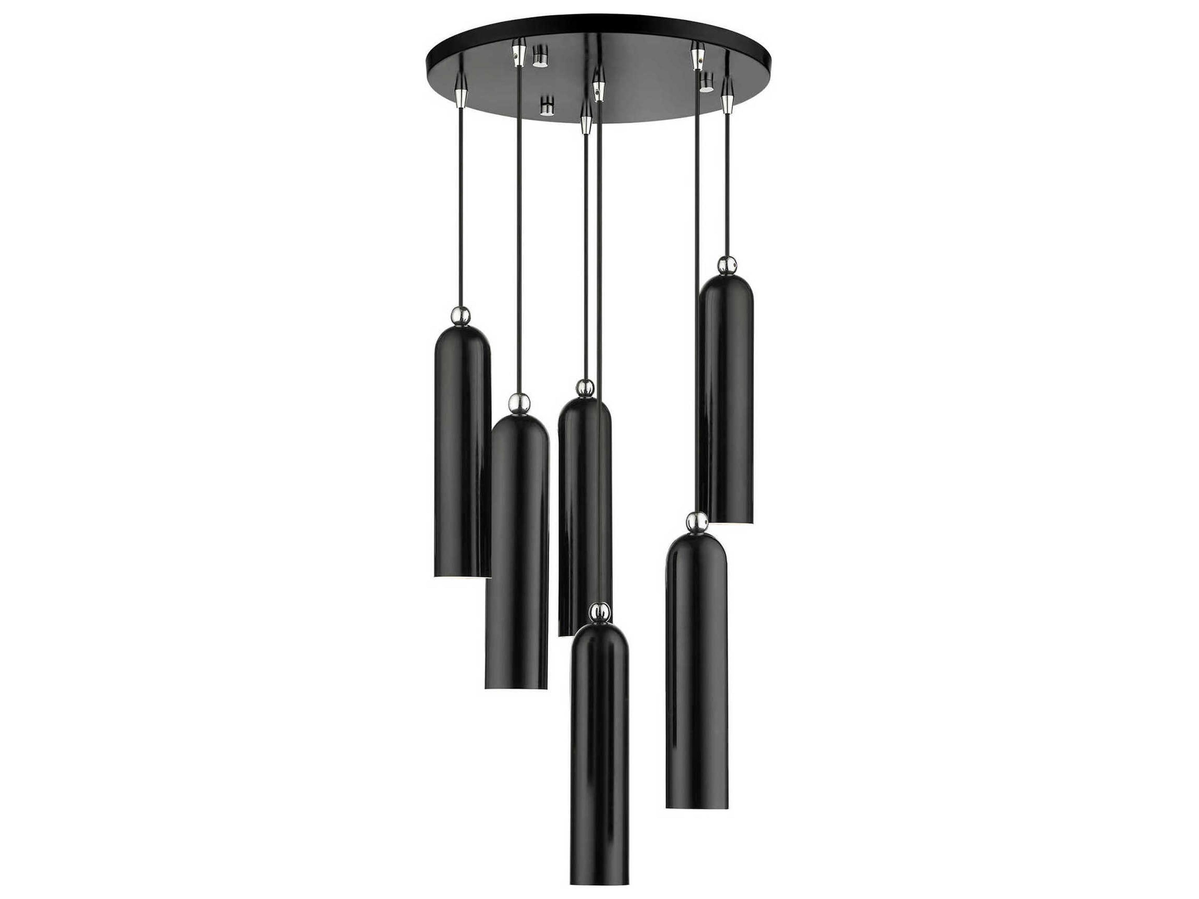 Ardmore 6-Light Shiny Black Cylinder Pendant