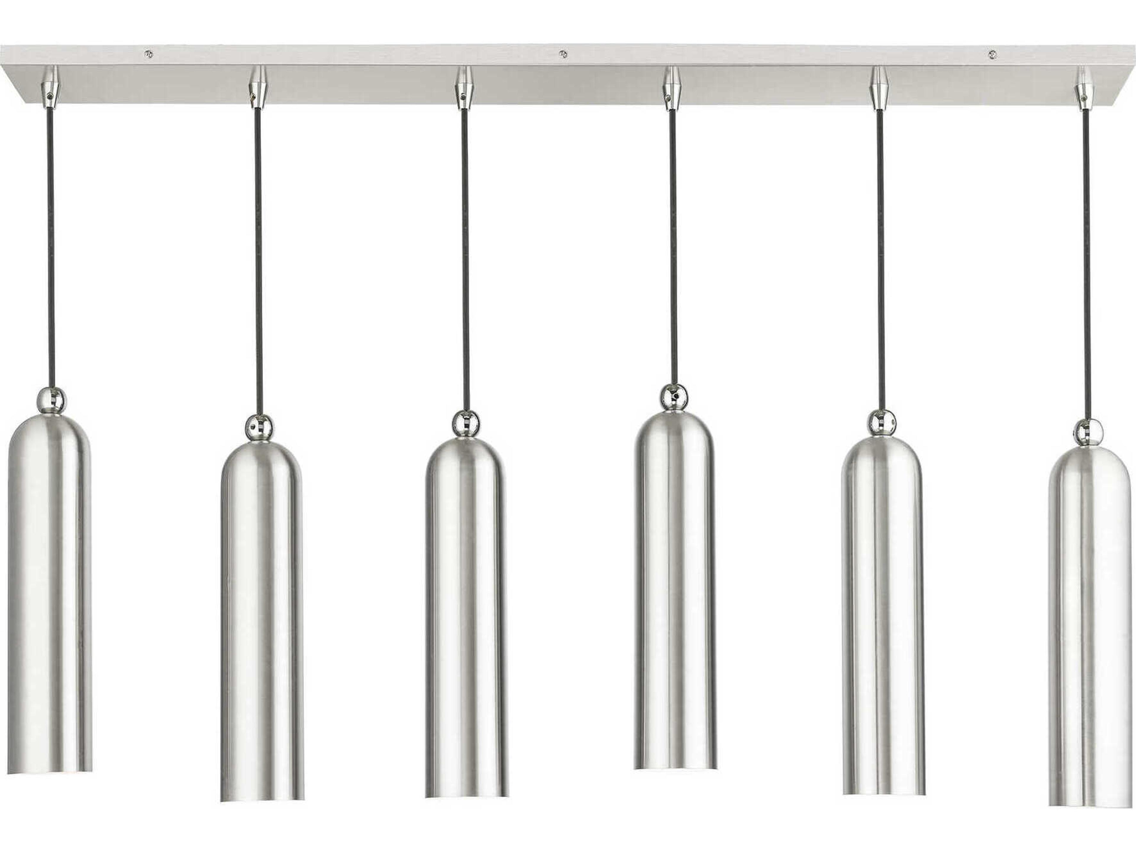 Ardmore 6-Light Brushed Nickel Cylinder Linear Island Pendant