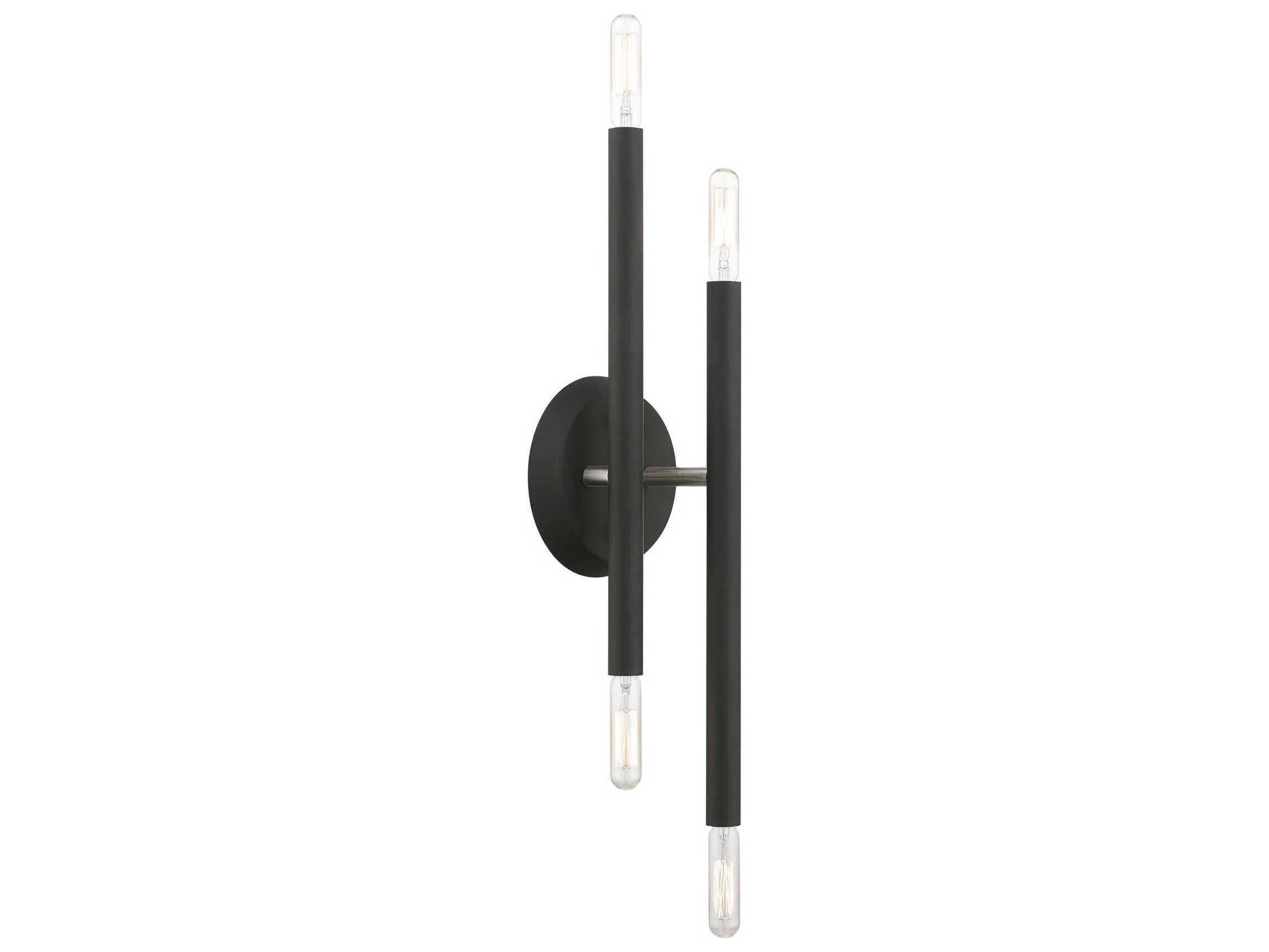Livex Lighting Soho 4-Light Black Brushed Nickel Wall Sconce