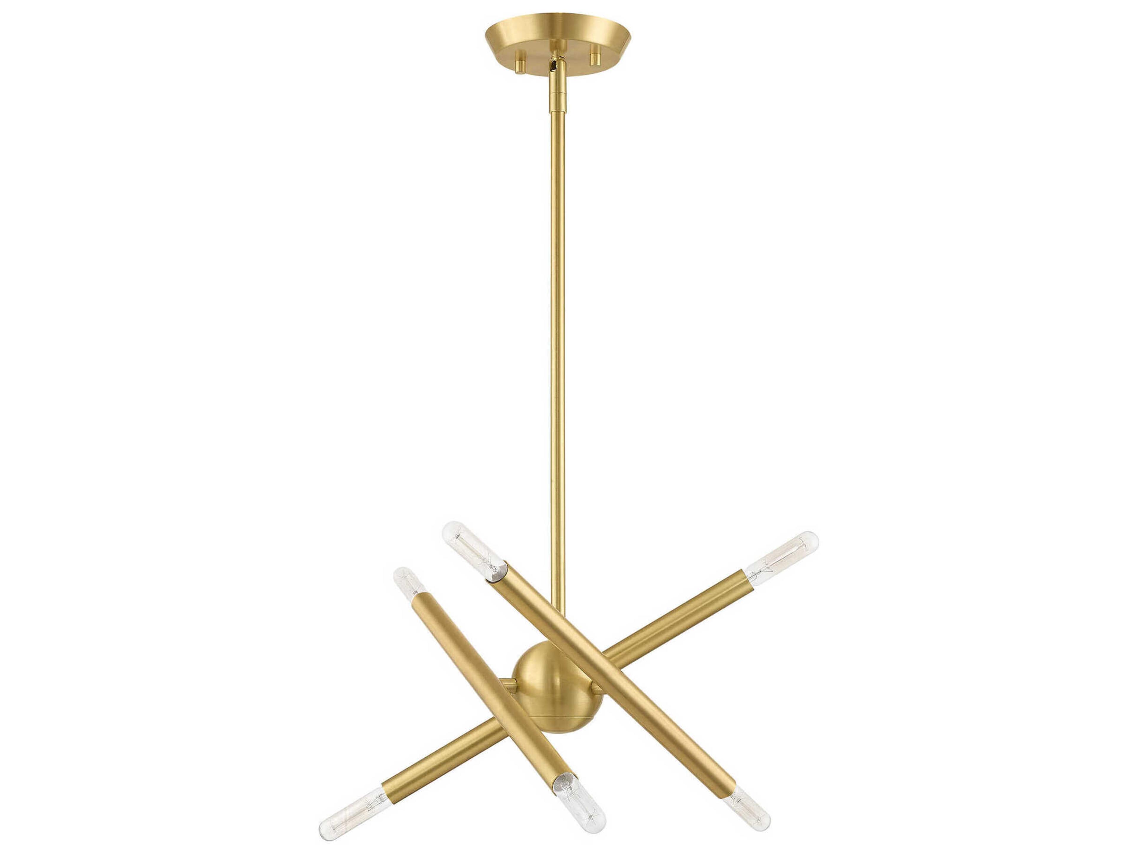 Livex Lighting Soho 6-Light Satin Brass Candelabra Chandelier