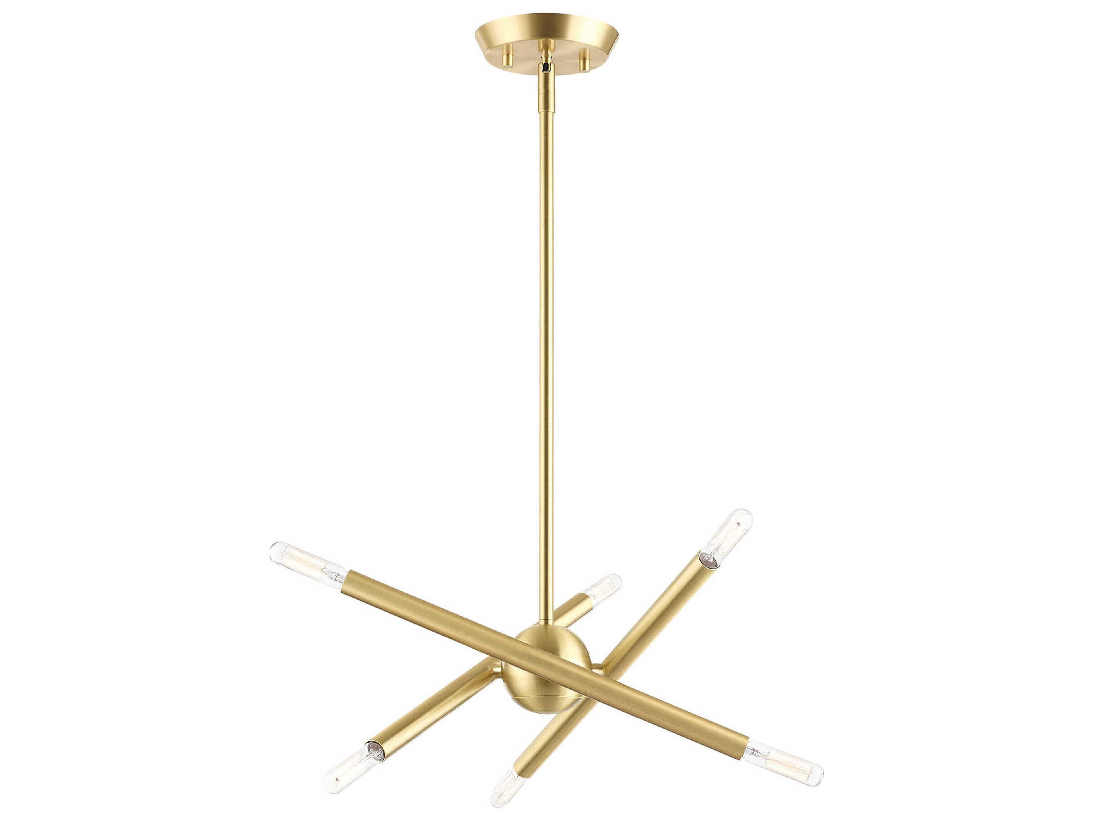Livex Lighting Soho 6-Light Satin Brass Candelabra Chandelier