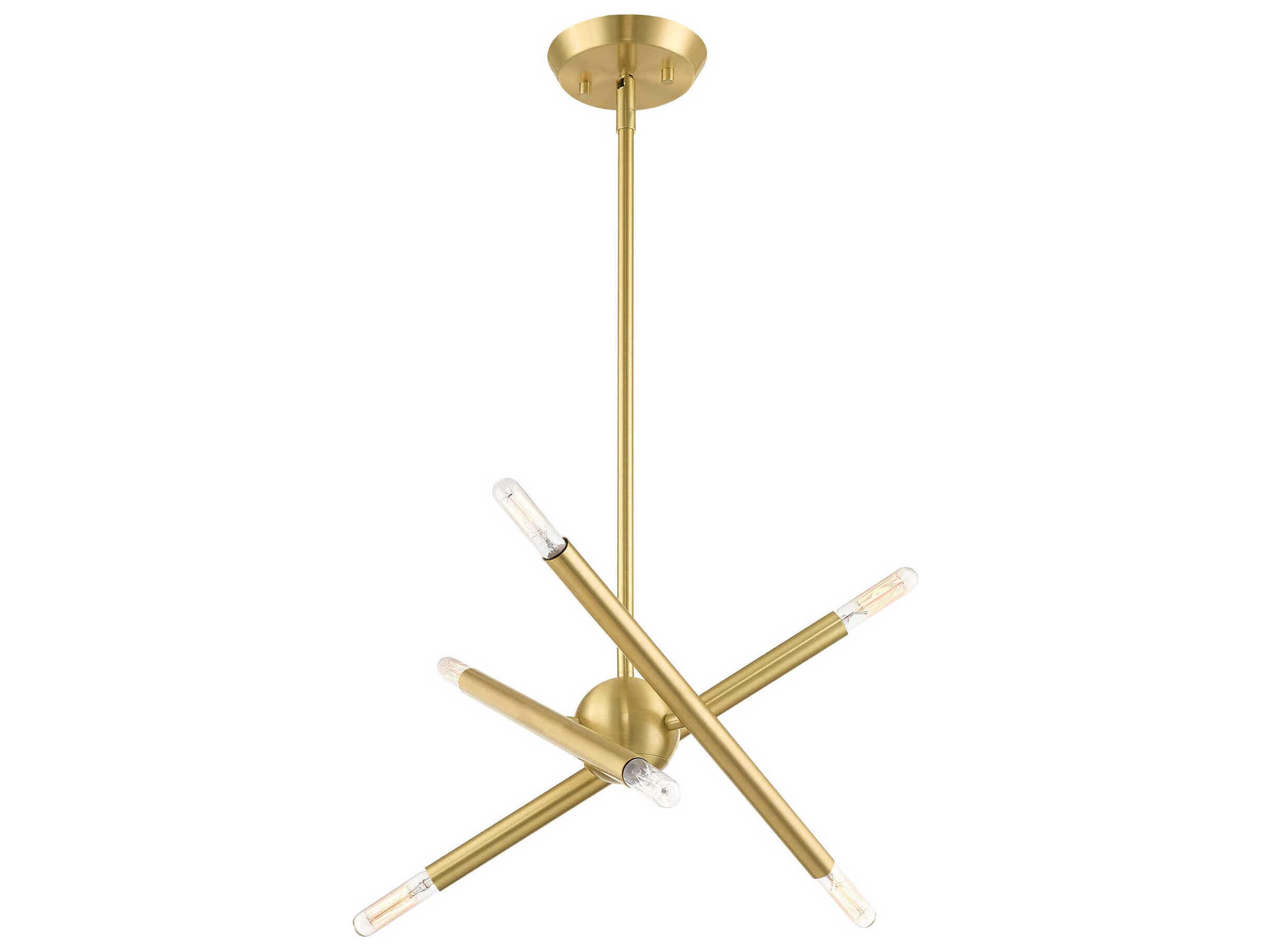 Livex Lighting Soho 6-Light Satin Brass Candelabra Chandelier