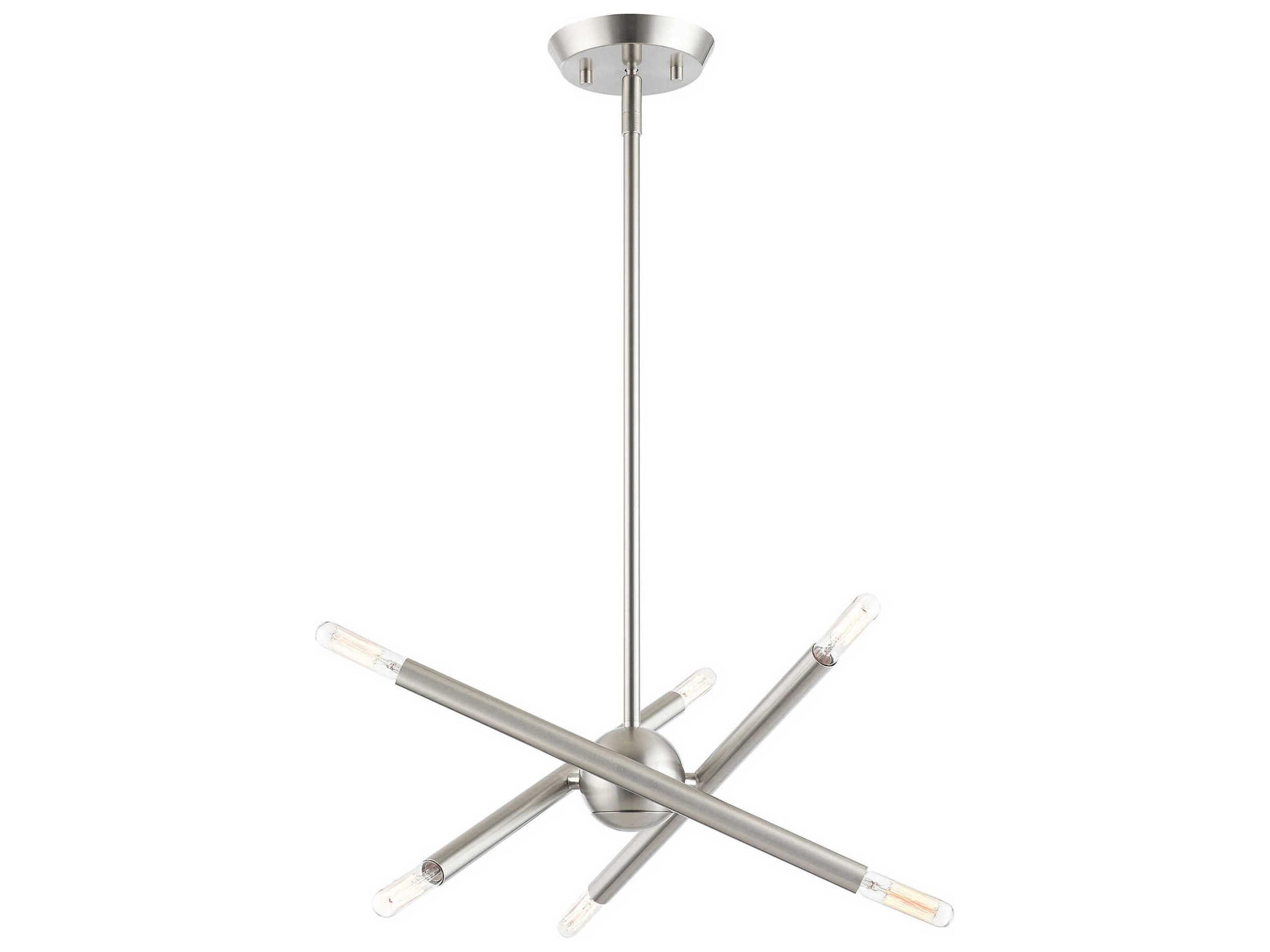 Livex Lighting Soho 6-Light Brushed Nickel Candelabra Sputnik Chandelier