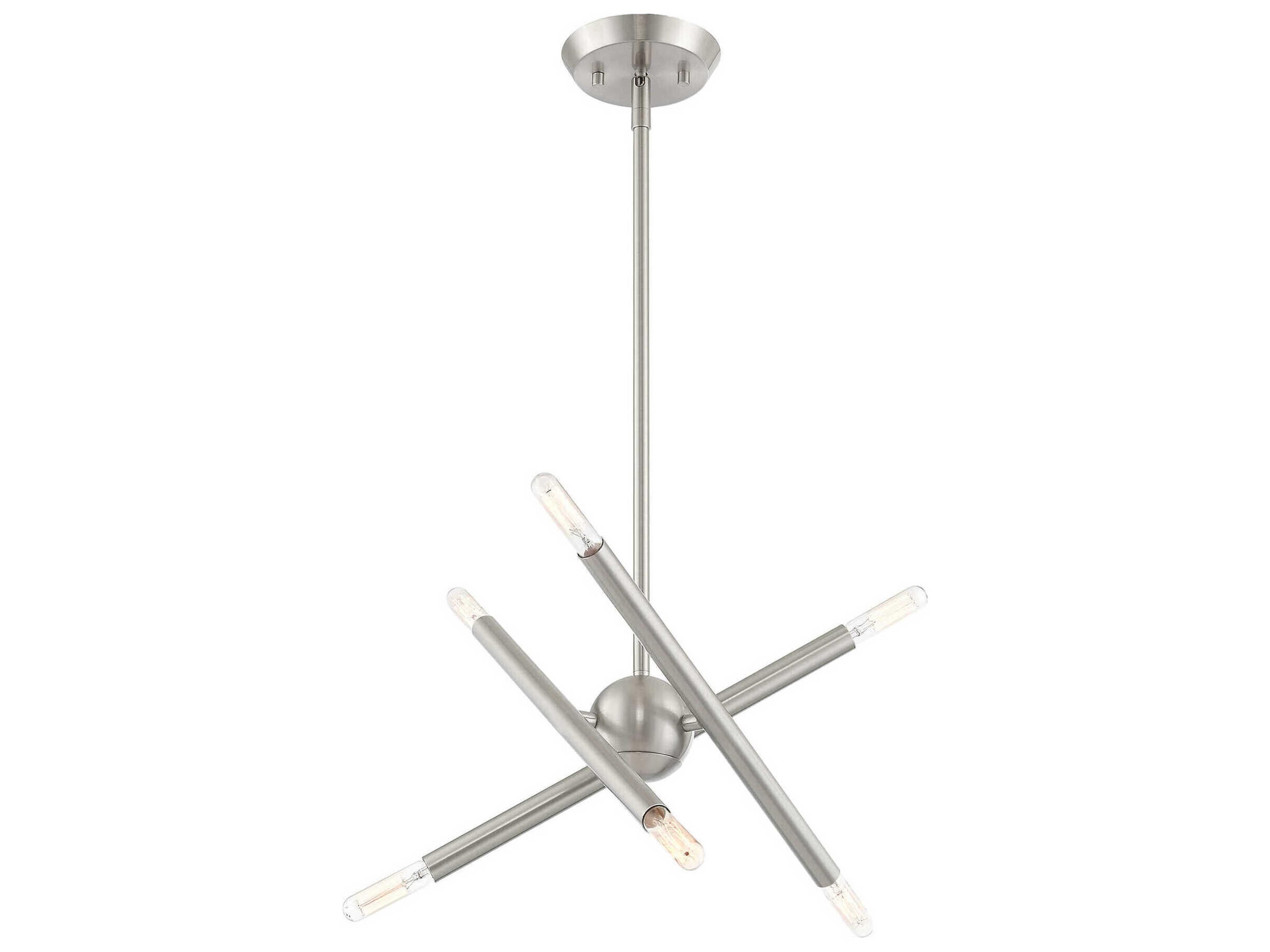Livex Lighting Soho 6-Light Brushed Nickel Candelabra Sputnik Chandelier