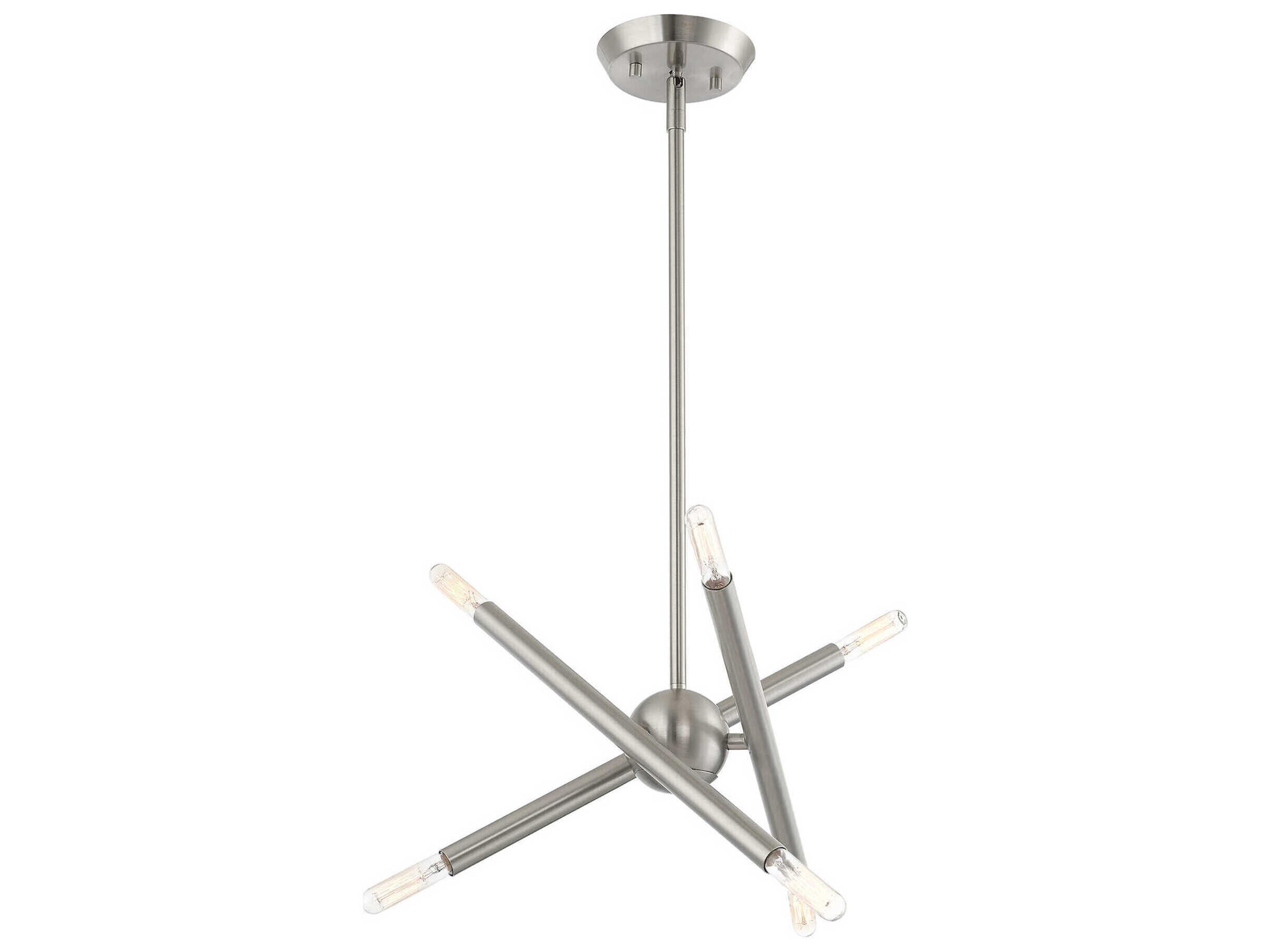 Livex Lighting Soho 6-Light Brushed Nickel Candelabra Sputnik Chandelier