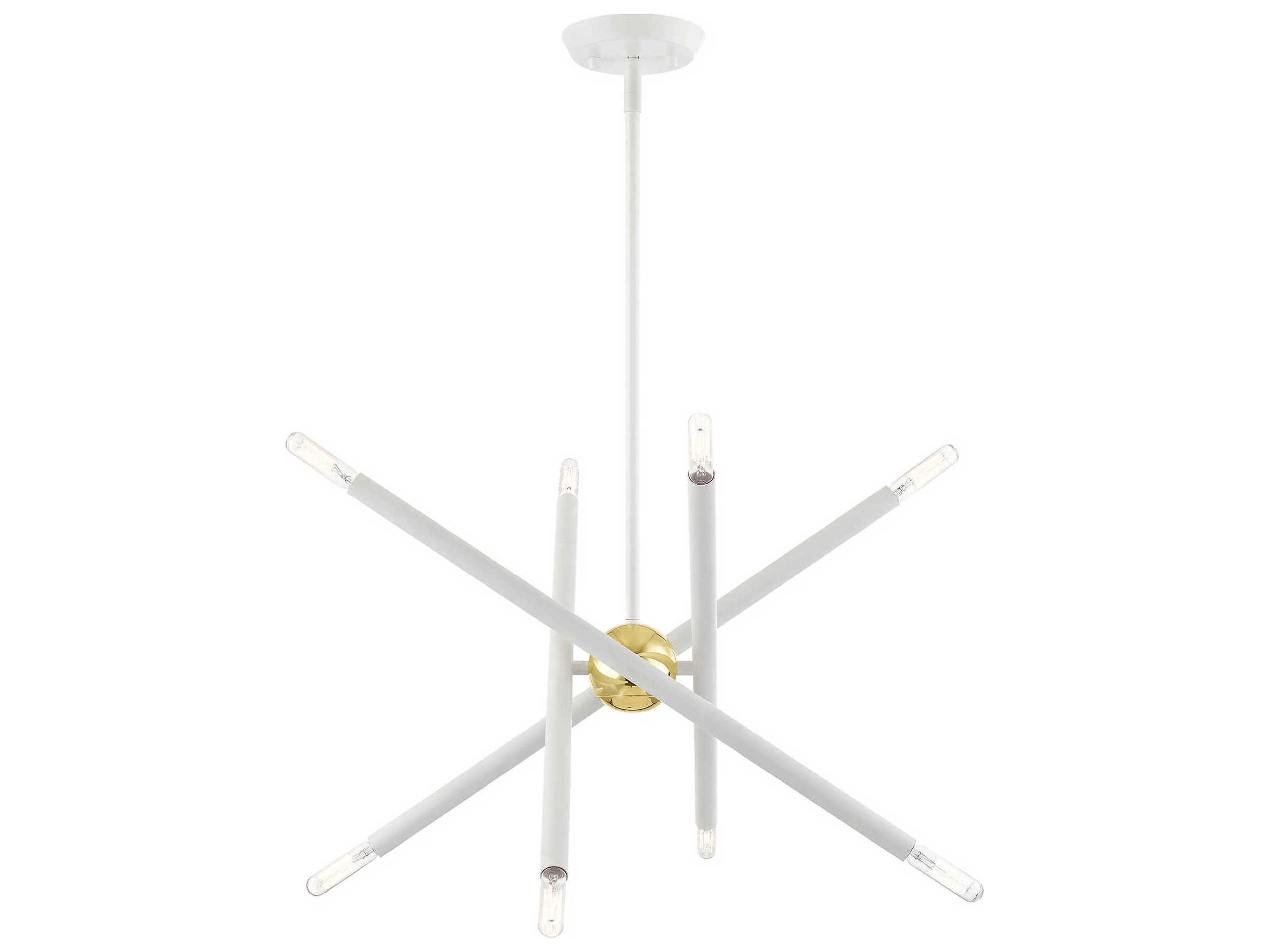 Soho 8-Light White Polished Brass Candelabra Sputnik Chandelier