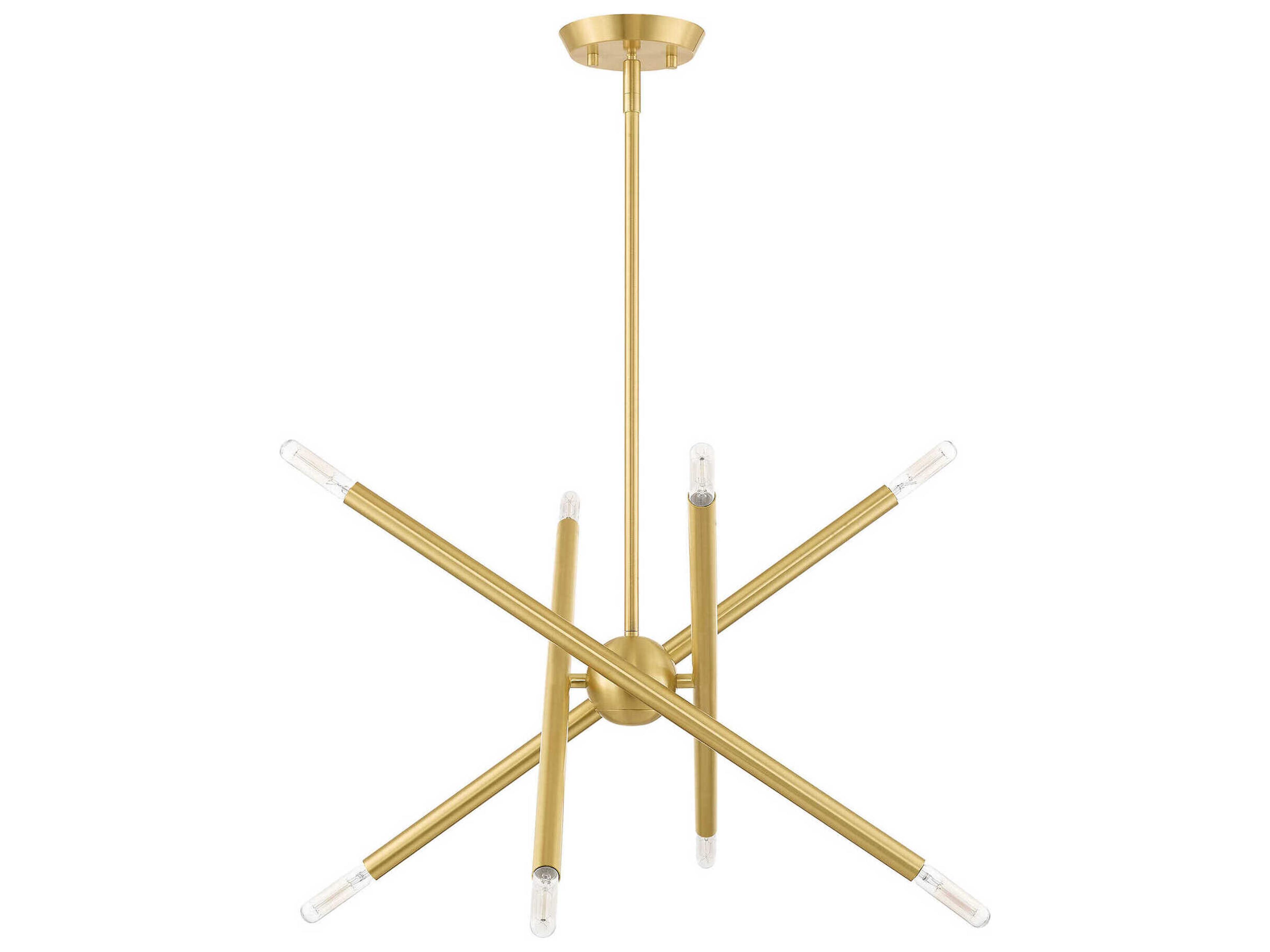 Livex Lighting Soho 8-Light Satin Brass Candelabra Sputnik Chandelier