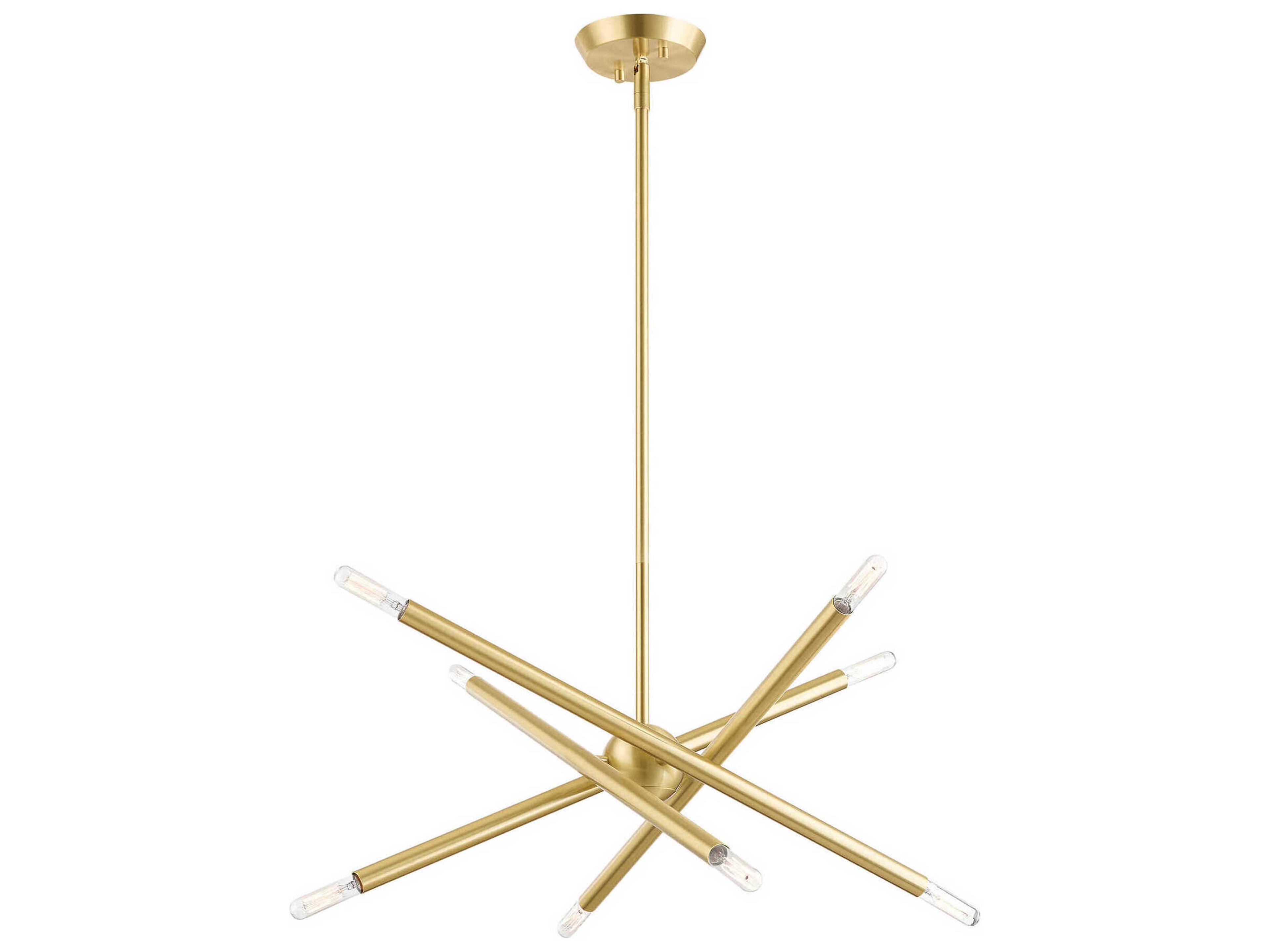 Livex Lighting Soho 8-Light Satin Brass Candelabra Sputnik Chandelier